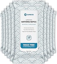 SUNKISS TrustPlus Lingettes Sans Bain avec Aloès, Extra Épais 20 x 30 cm Lingettes Nettoyantes pour le Adultes Peaux Sensibles,Gym, Camping, Voyage, Sans Alcool, 100 unité