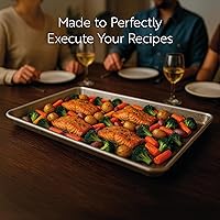 Vista 7 de Restaurantware Met Lux - Sartén industrial para hornear de 26 x 18 pulgadas, 1 sartén de panadería de tamaño completo, bordes con bordes que
