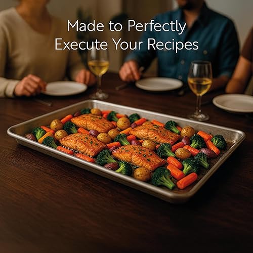 Miniatura 7 de Restaurantware Met Lux - Sartén industrial para hornear de 26 x 18 pulgadas, 1 sartén de panadería de tamaño completo, bordes con bordes que