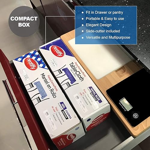 Miniatura 7 de Neatiffy - Rollo de mantel de plástico desechable e impermeable de 54 pulgadas x 108 pies, para mesas de cualquier forma, pícnics, fiestas,