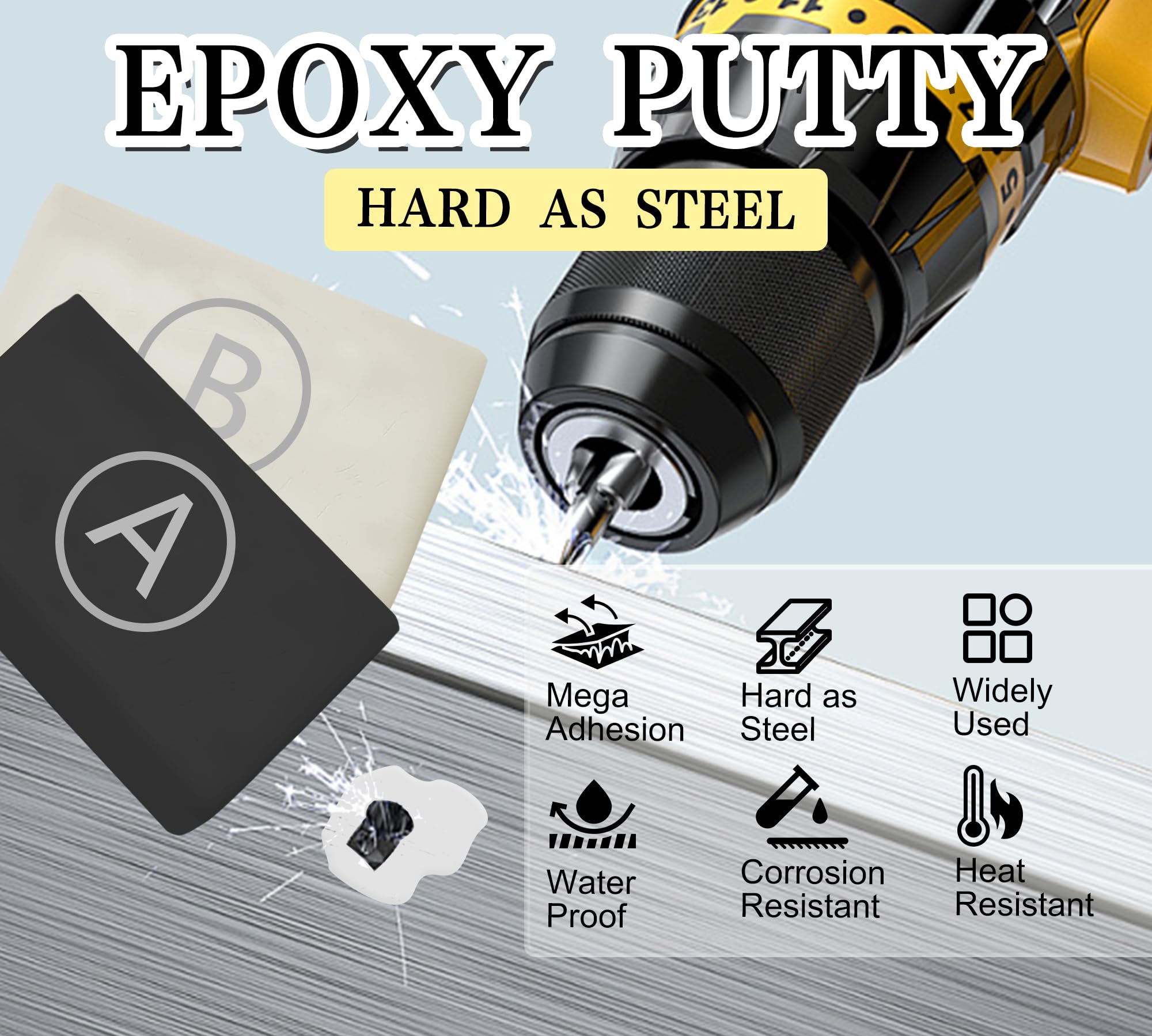 Epoxy Putty, 12oz/340g Black Epoxy Sculpt Clay Fix Leaks, Cracks, Filling - Image 2