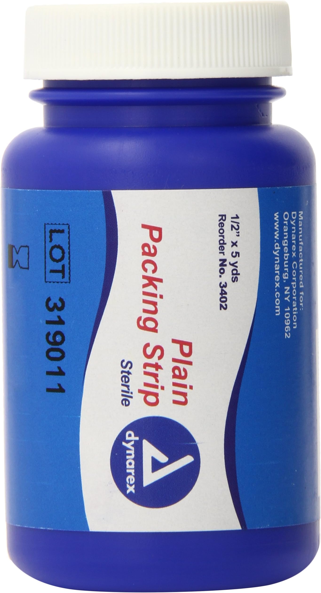 3402 Plain Packing Strip, Sterile Wound Care, 100% Cotton Woven Medical Packing Strip, Soft & Absorbent, 1/2" x 5 Yard.