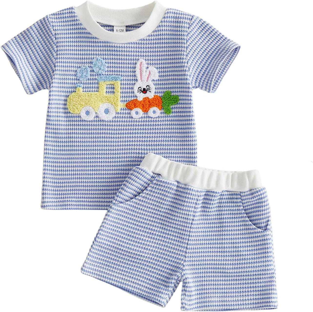 Toddler Boy Easter Outfit Baby Boy Bunny Short Sleeve T Shirt And Shorts Set 2 Piece Spring Summer Clothes