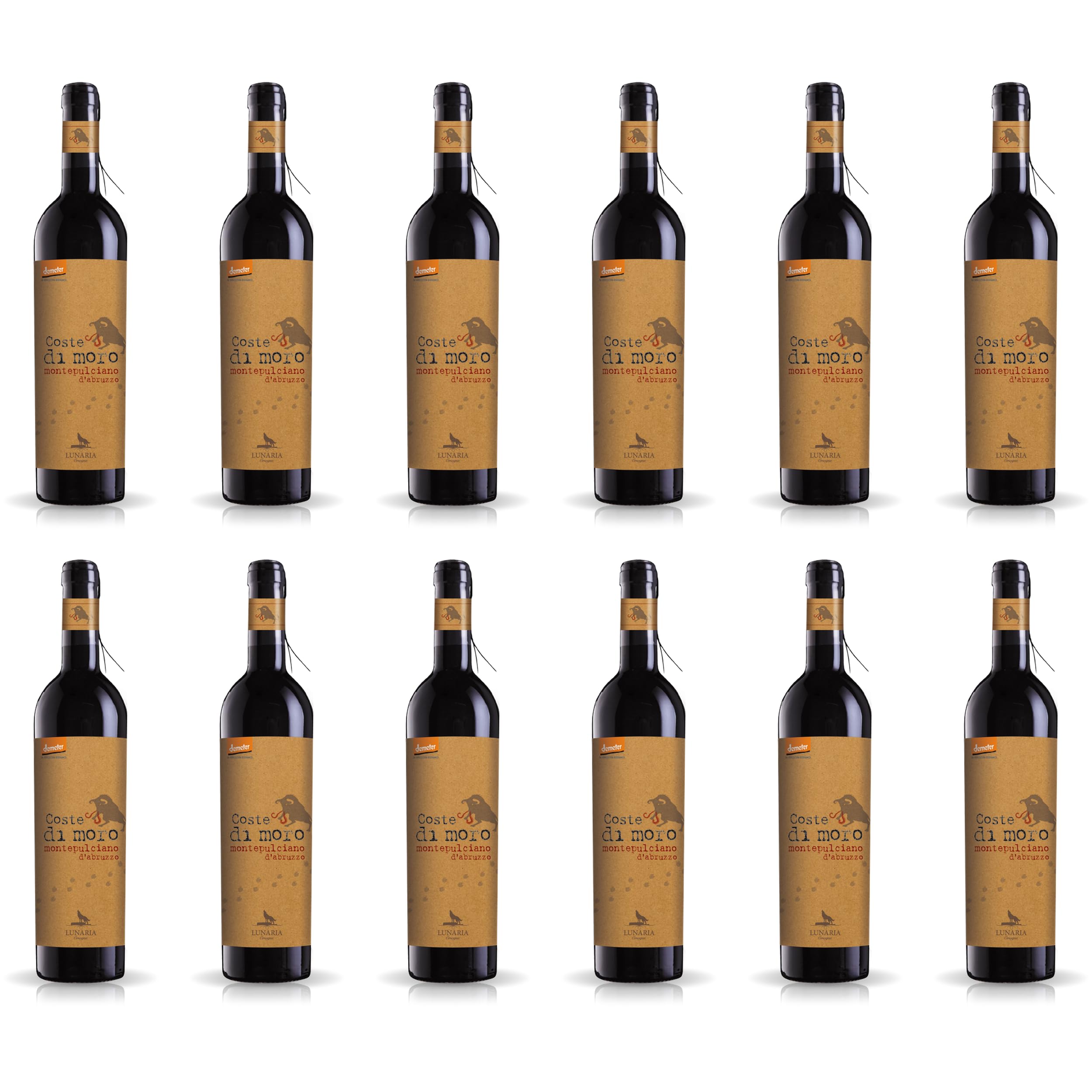 Cantina Orsogna COSTE DI MORO Montepulciano dAbruzzo DOP Lunaria Rotwein Rot trocken BIO Italien inkl. FeinWert E-Book (12 x 0.75 l)