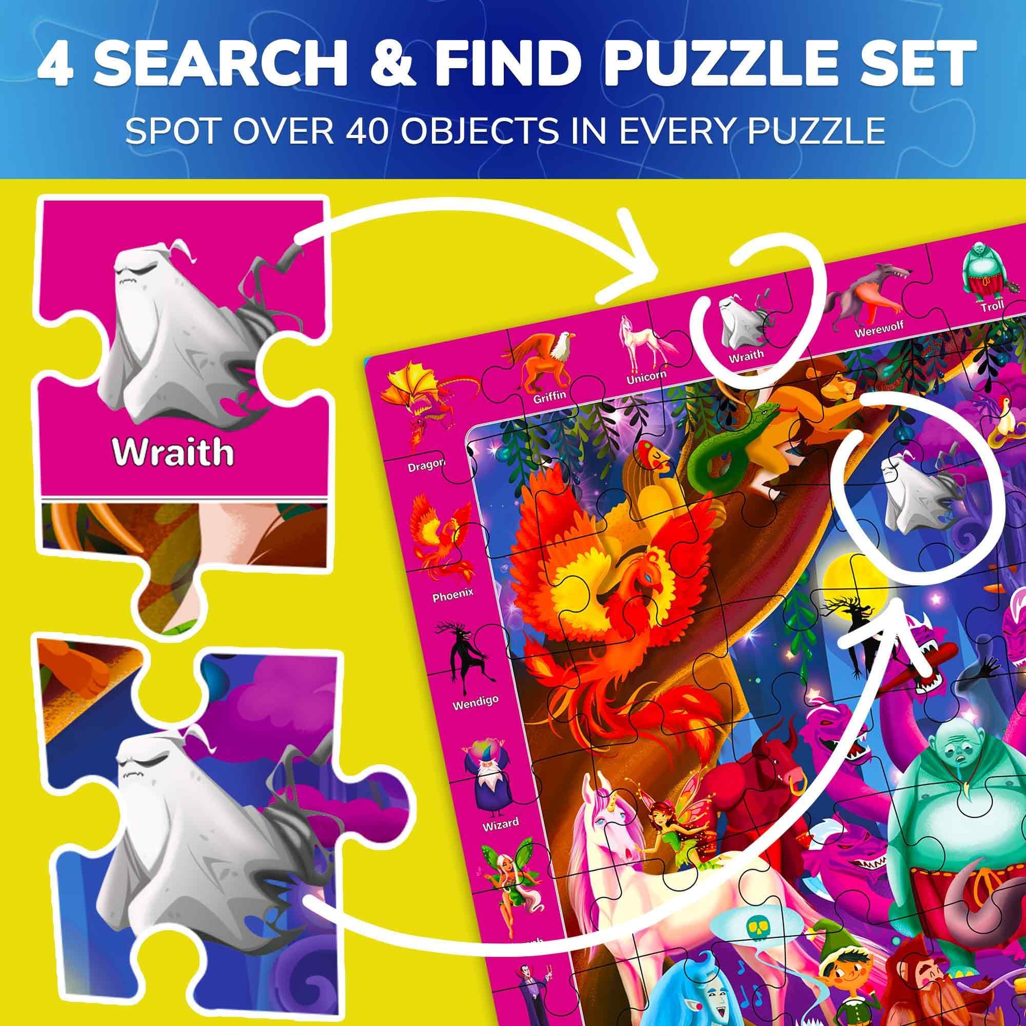 QUOKKA Kids Puzzles For 3 4 Year Olds, 4x100 Piece Jigsaw Puzzles For Children Age 5-8 - Image 3