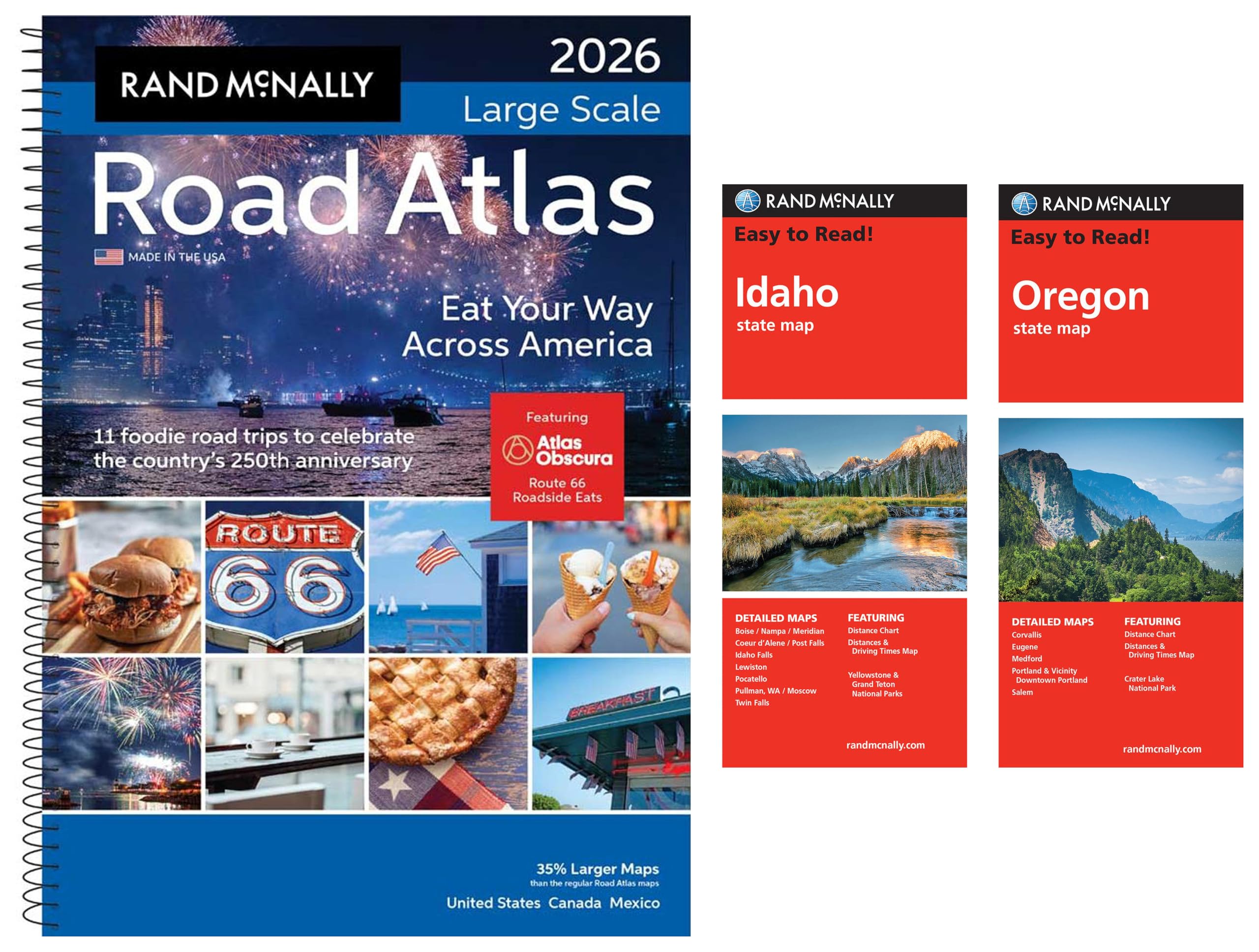 2026 Large Scale Road Atlas with Easy to Read Idaho & Oregon State Maps