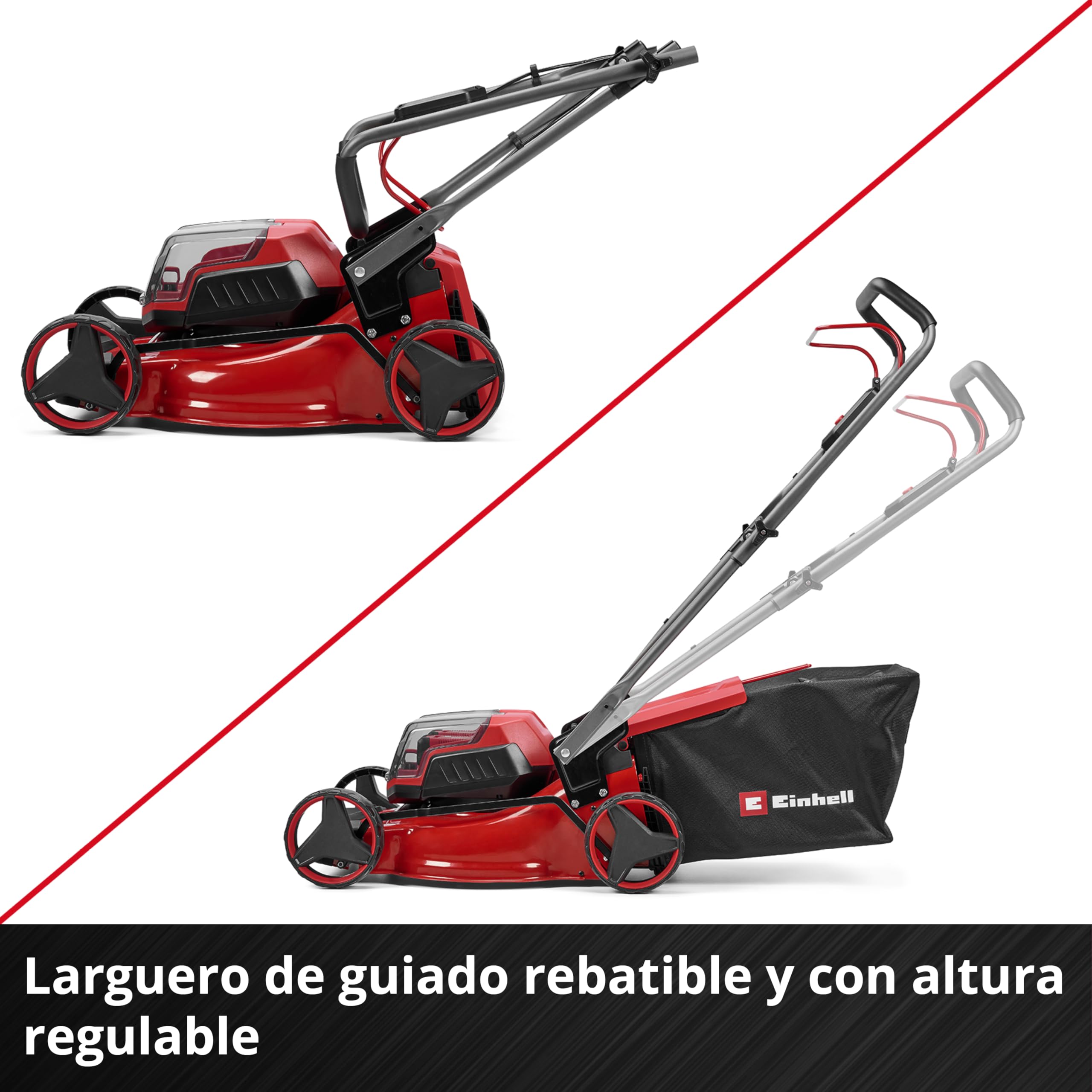Einhell cortacésped con batería GC-CM 36/42 Li BL (2x4,0Ah) Power X-Change (36 V, 42 cm de Ancho de Corte, hasta 400 m², Brushless, Cesta 50 L, Incl. 2 baterías 4,0Ah + 2 Cargadores)