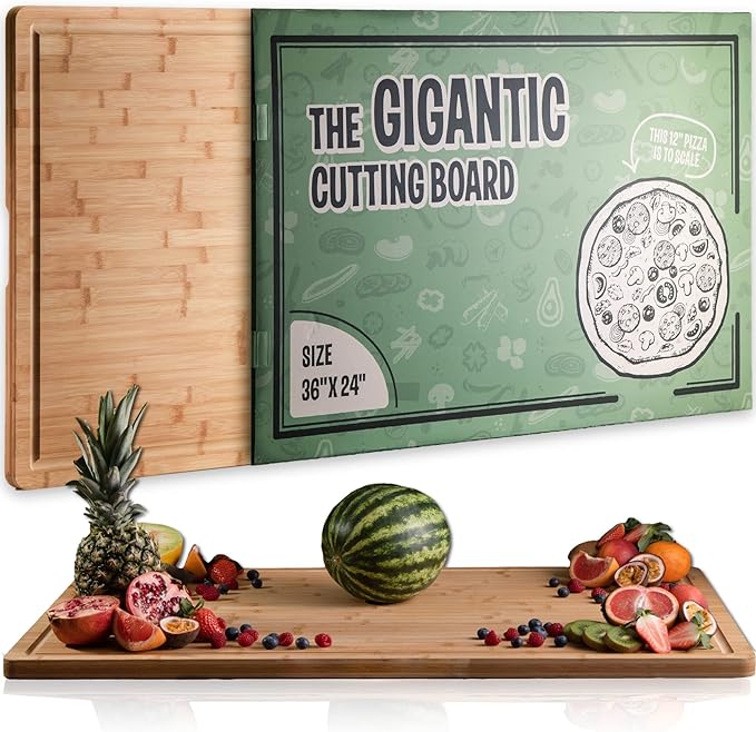 Gigantic Extra Large Cutting Board for Kitchen 36 X 24 by Grizzly Living Heavy