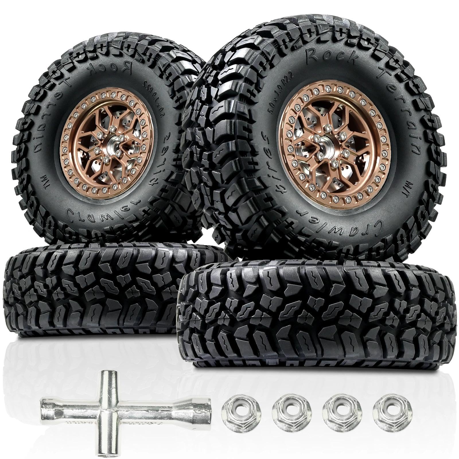 アルミホイール　タイヤ 2.2 ビードロック　trx4 トラクサス　クローラー Amazon | TRX4 SCX10 TRX6 Gen8用2.2インチRCクローラータイヤとビード