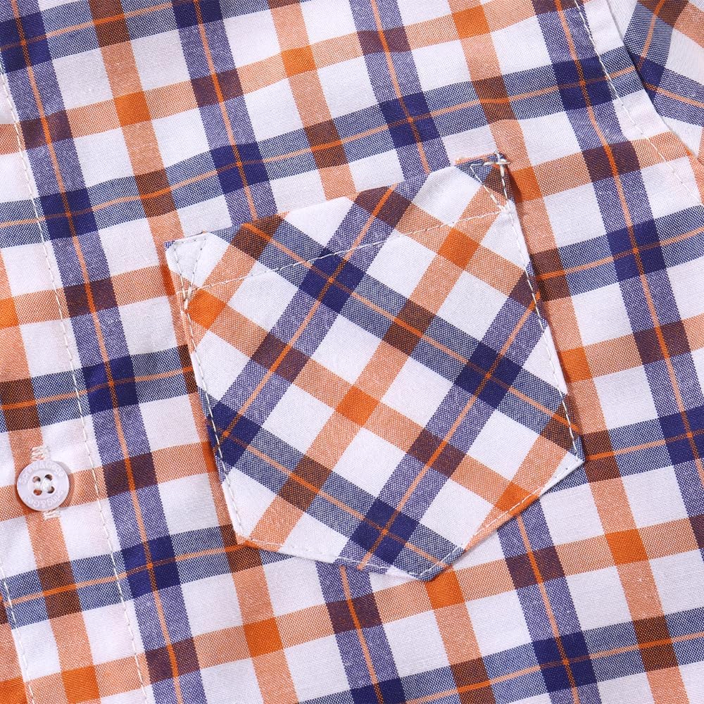 Spring&Gege Boys' Long Sleeve Button Down Shirts Casual Woven Plaid (4-12 Years) - Image 2