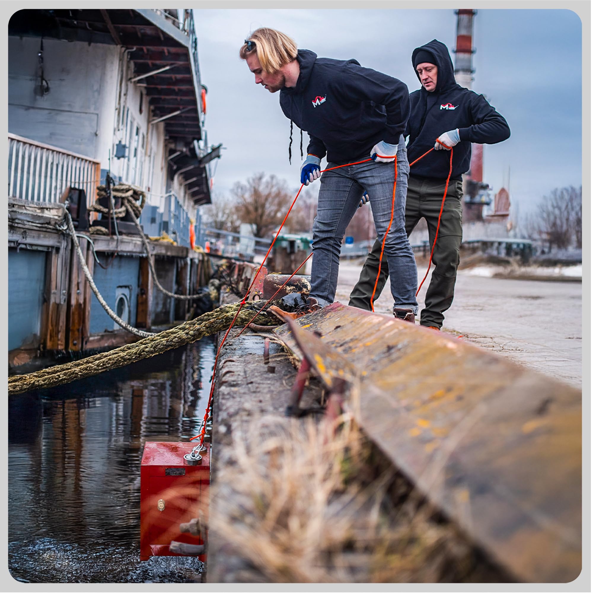 MAGFISHION Magnetfischen Set - 1400 KG (2 x 700kg) - Ø135mm - Neodym Magnet mit Seil (20M) & Handschuhe - Magnet Fischen Angel - Ösenmagnet - Fishing Magnetangel - Magnetangeln Set