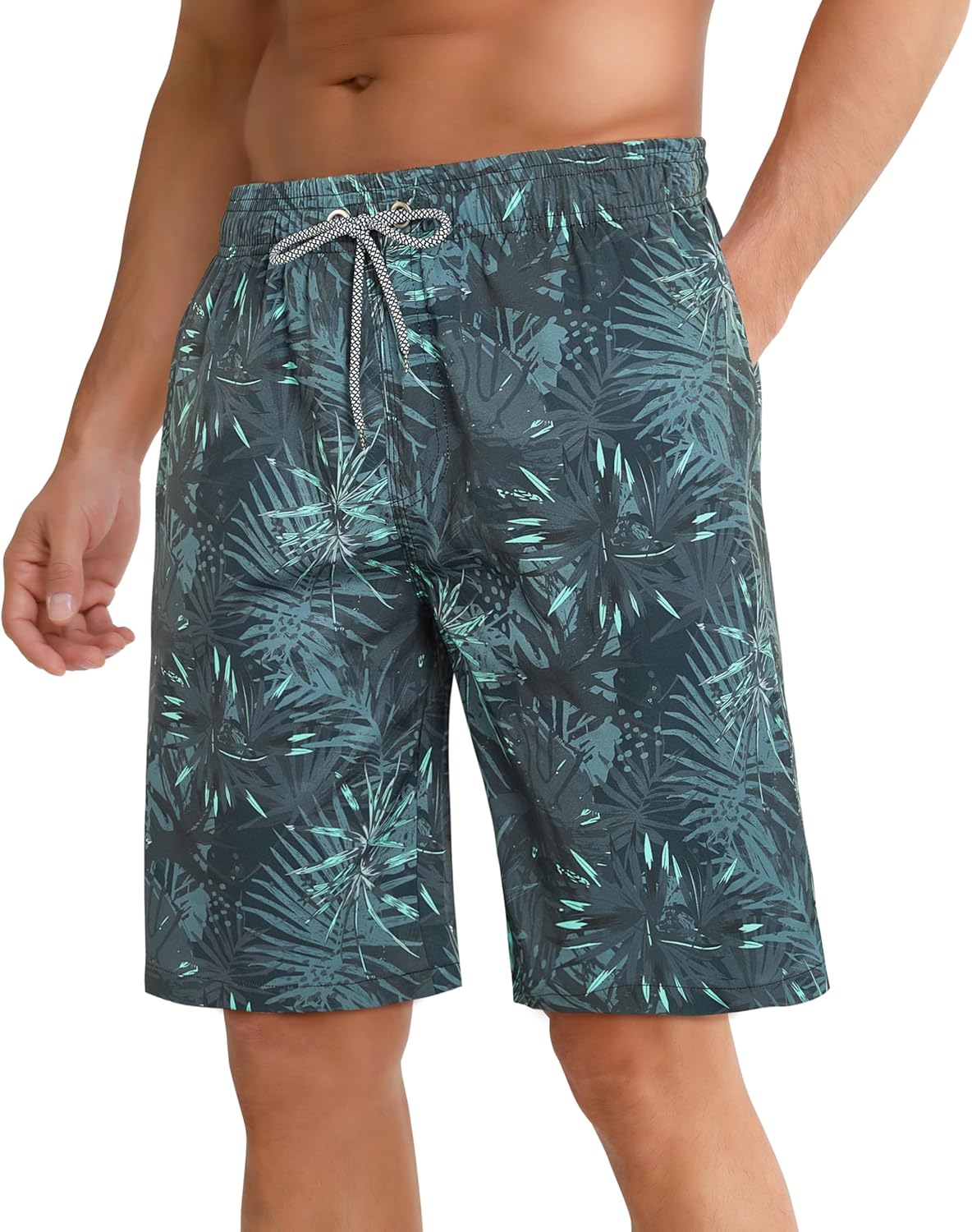 zeetoo Men's Swim Trunks Quick Dry 9" Inseam Board Shorts Mesh Lining Swimwear Bathing Suits Beach Shorts - Image 2