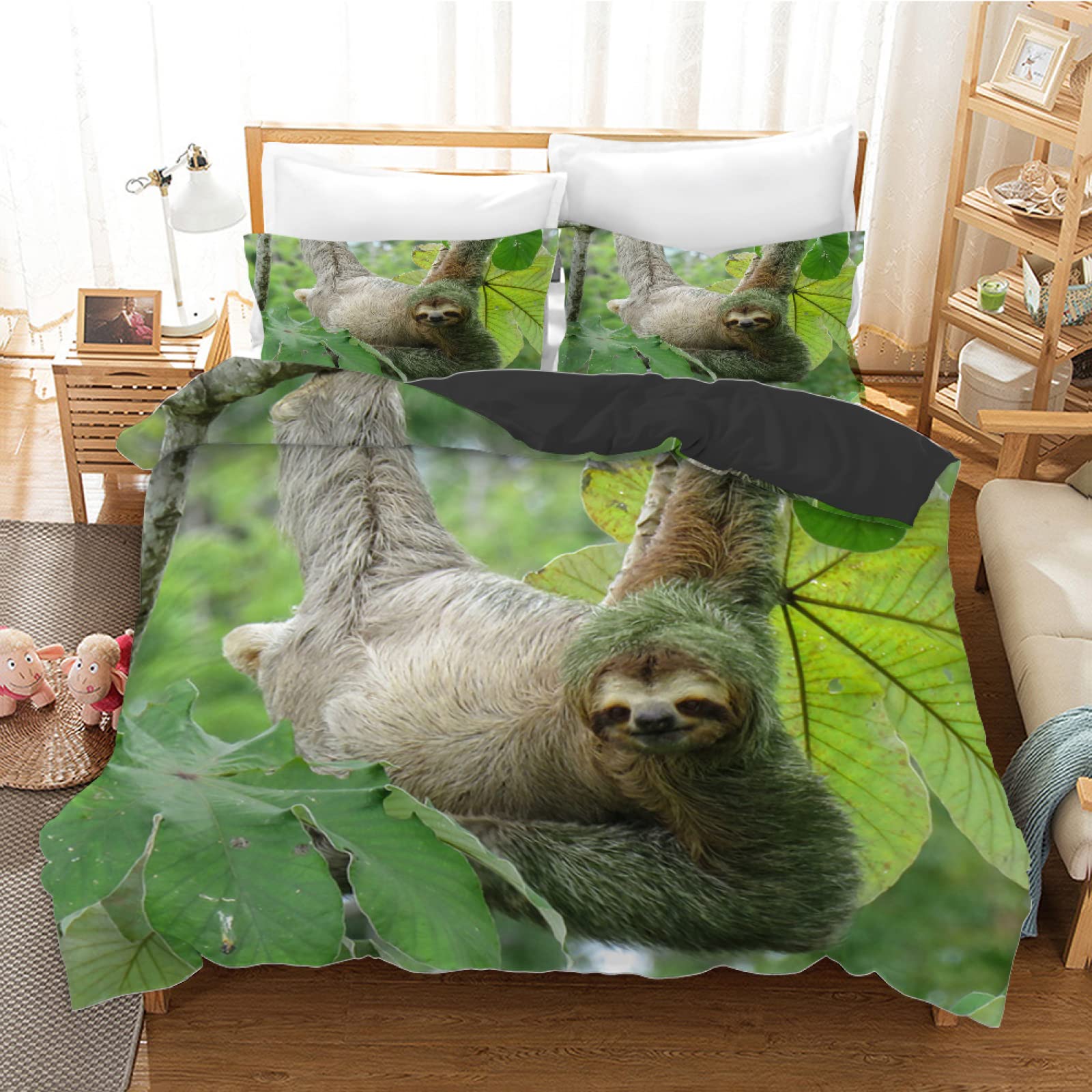 Housse de couette 160x200 avec zip pour éviter la couette qui glisse de la parure