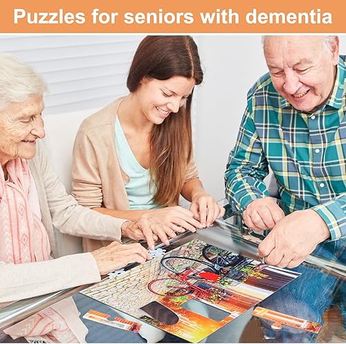 Miniatura 4 de Paquete de 3 rompecabezas de demencia de piezas grandes para personas mayores, 14 x 10 pulgadas, actividades de demencia para personas mayores,