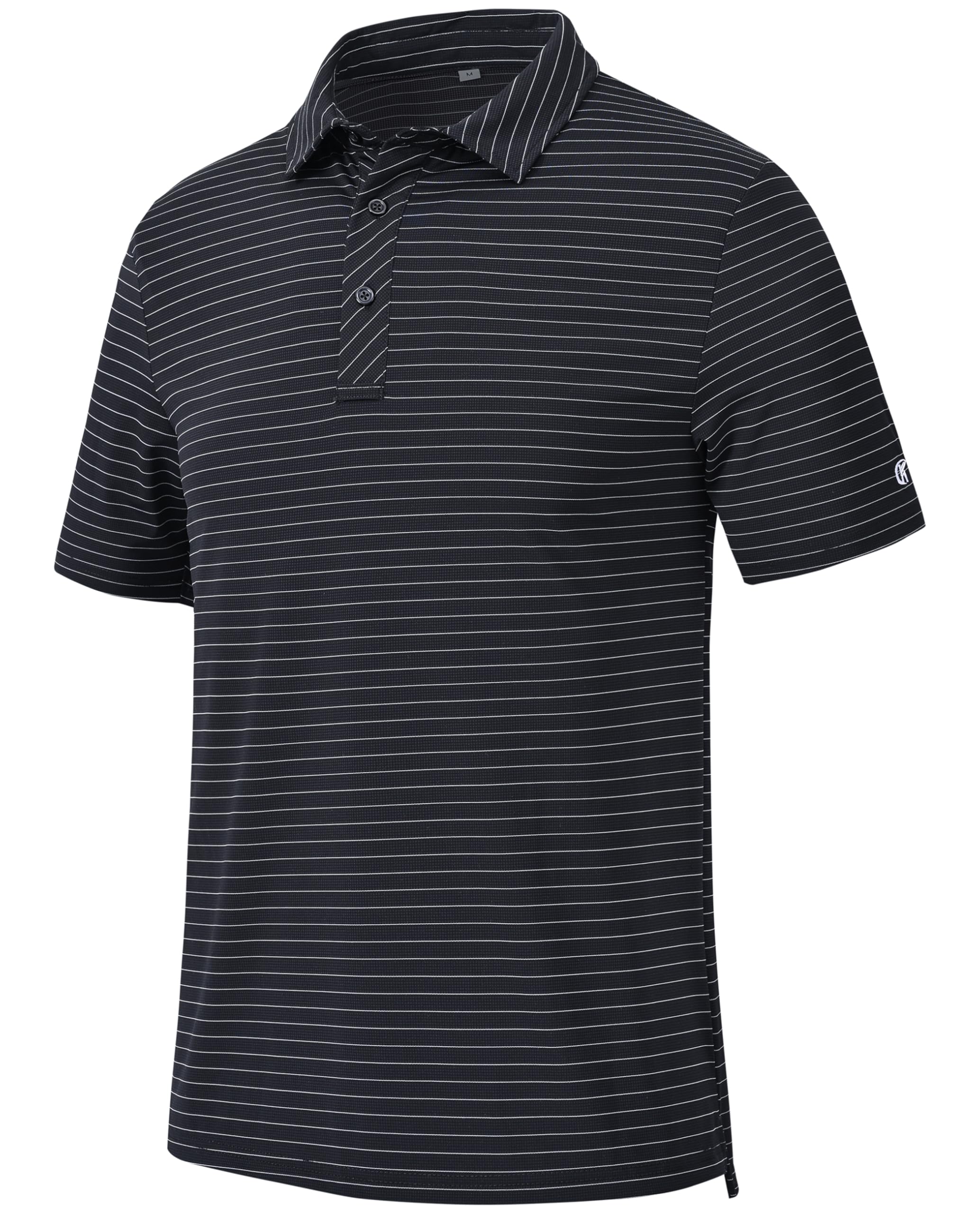 Golf Shirts for Men Short Sleeve Striped Casual Performance Collared Mens Polo Shirts