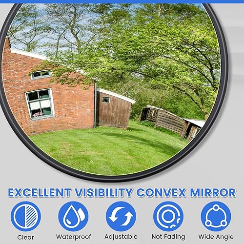 Miniatura 4 de Espejo convexo, espejo redondo para camión, espejo de punto de gran angular para camiones, montaje ajustable de 360, espejo universal para reemplazo