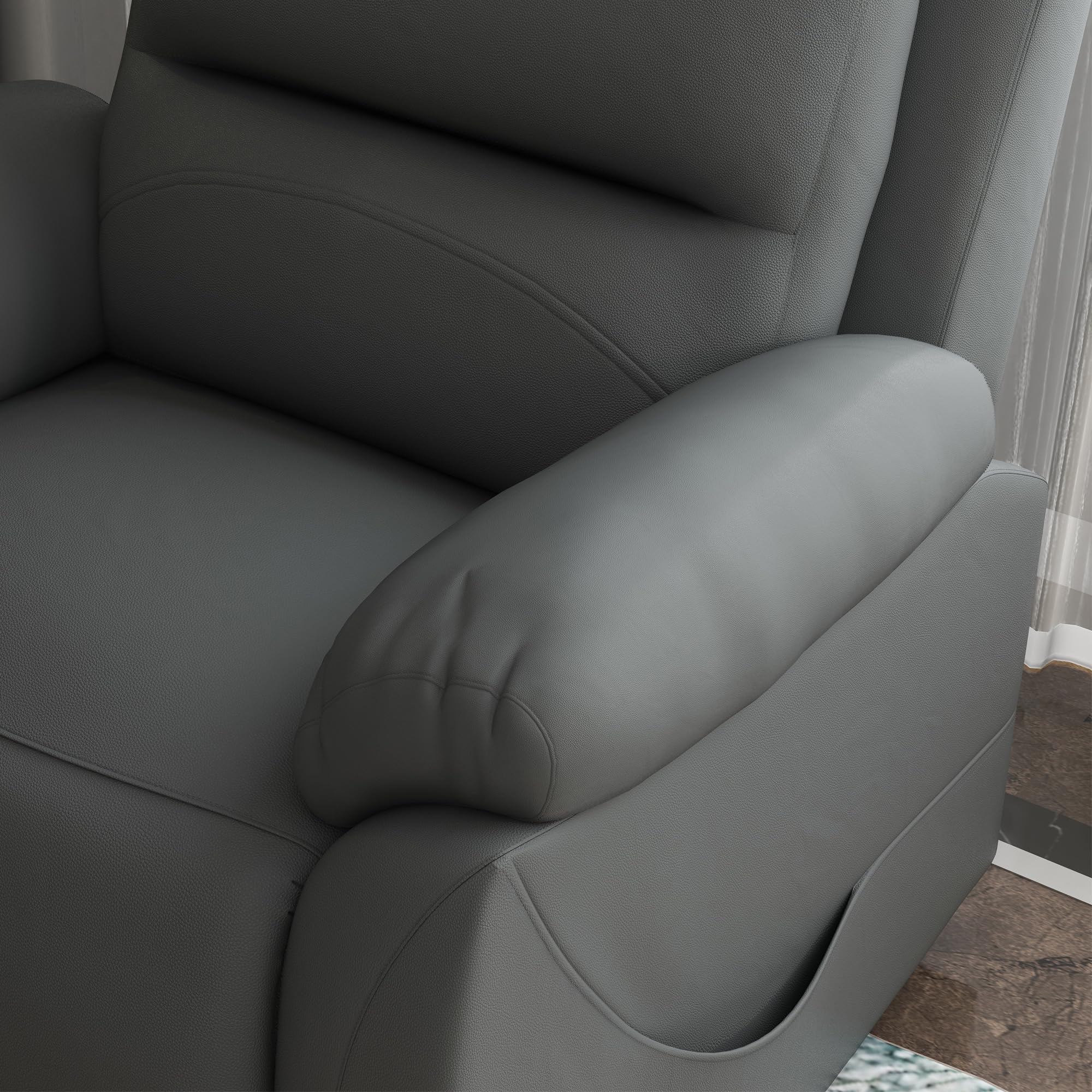 HOMCOM Poltrona Alzapersona Reclinabile fino a 135° e Imbottita con 8 Punti Massaggianti, Telecomando e Poggiapiedi, 91x86x101 cm, Grigio