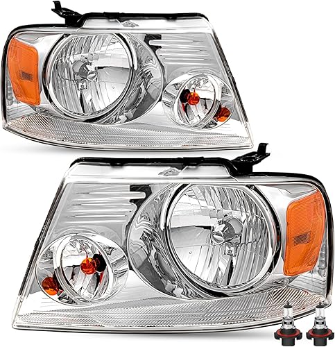 Conjunto de faros delanteros con bombillas compatibles con Ford F150 Pickup 2004-2008Lincoln Mark LT 2006-2008 para el lado del pasajero y del