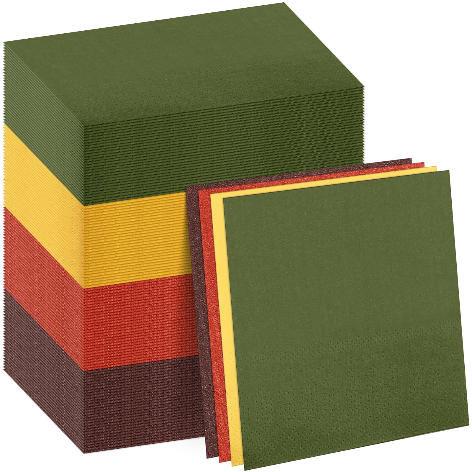120 servilletas de papel de Acción de Gracias y otoño, servilletas de color naranja y amarillo, desechables para cosecha de otoño, suministros de fiesta, servilletas de cena de Navidad