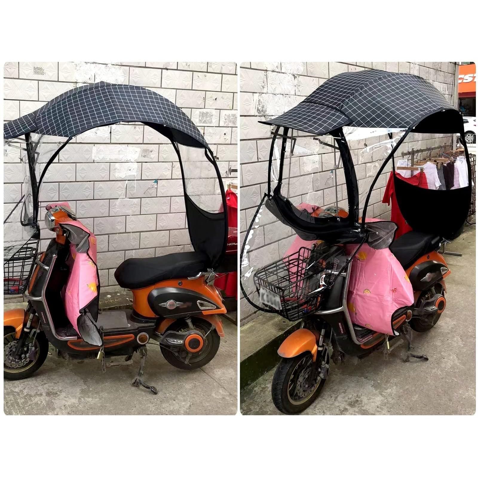 Funda para scooter de movilidad totalmente cerrada con visera solar, tiras reflectantes y cremallera bidireccional para una máxima protección contra el sol y la lluvia