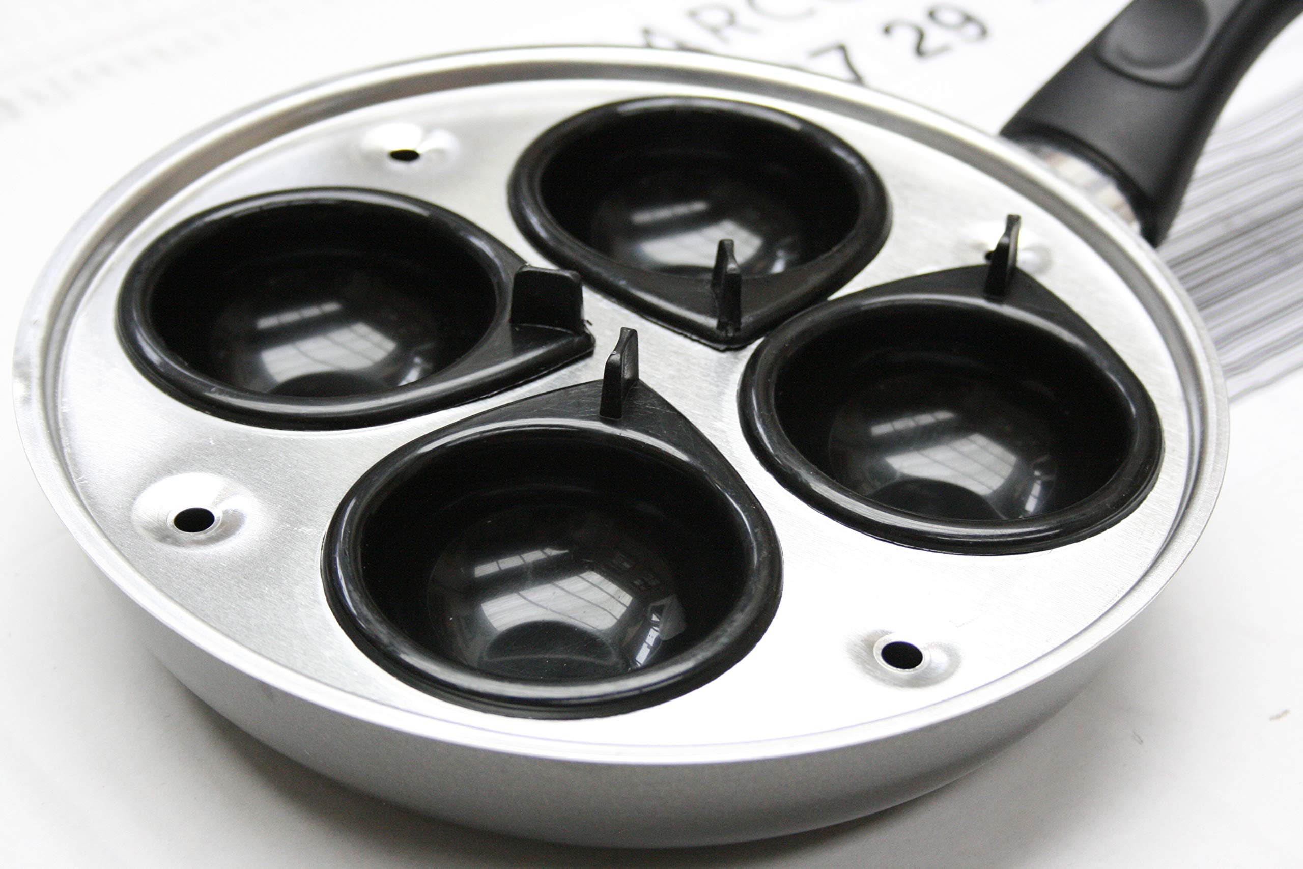 4 tazas de huevo escalfador sartén de teflón antiadherente huevo escalfado de aluminio