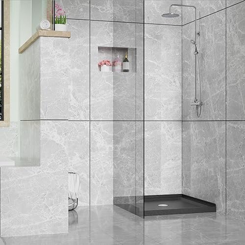 Miniatura 7 de Goodyo Base de ducha de 36 x 36 pulgadas, base de ducha de 3.5 pulgadas de altura antideslizante de acrílico de un solo umbral, color negro pizarra