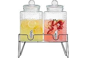 Style Setter Glass Beverage Dispenser with Stand (Set of 2)