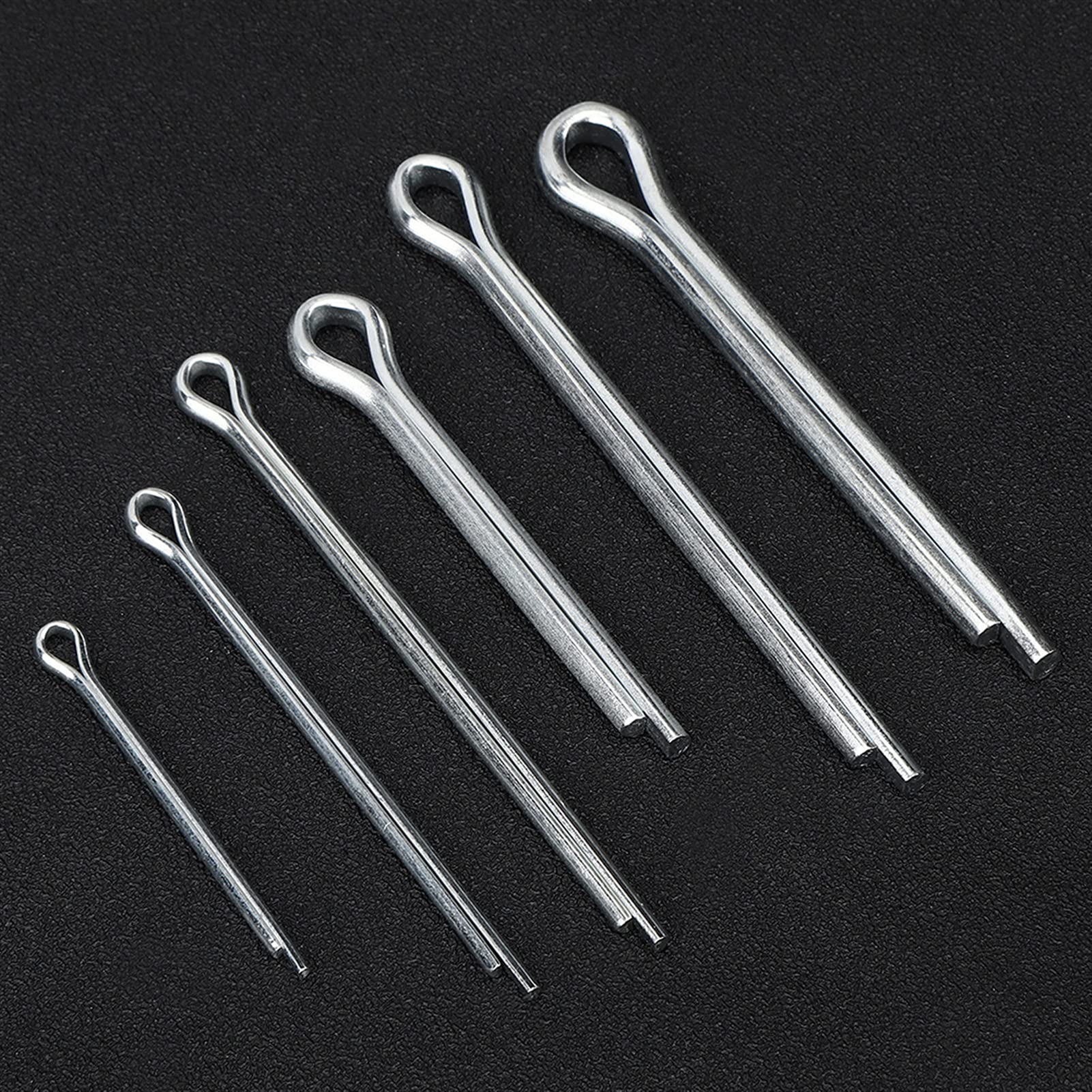 WQAZ Tornillos de Cabeza Hueca 144pcs Cotter Pin Surtido Conjunto Kit Galvanizado Hierro Resistencia a la corrosión Split Pins De Alta Resistencia y antioxidante.