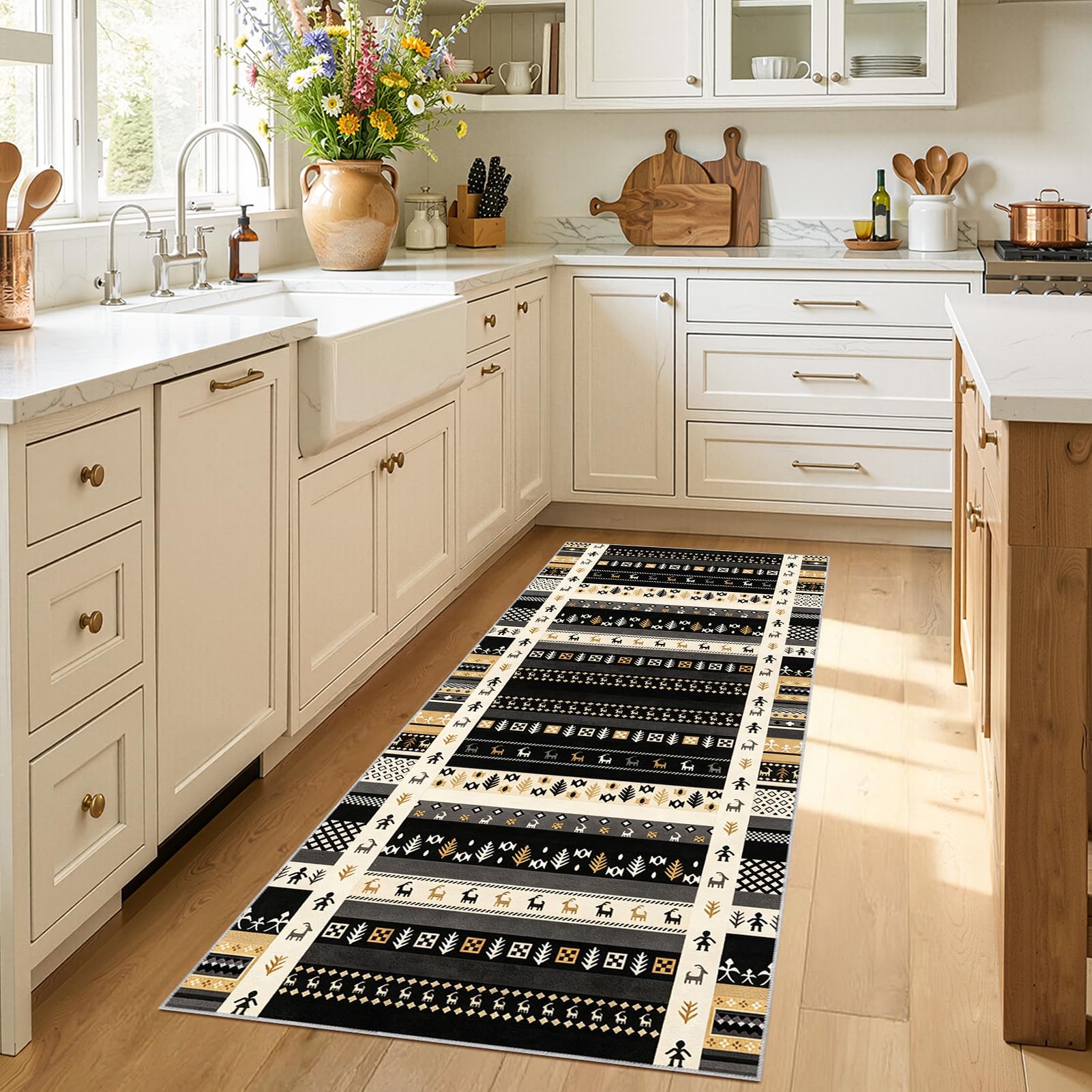 Tapis cuisine devant evier antidérapant absorbant et grand tapis de couloir