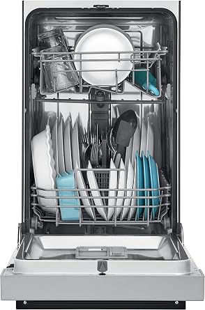 FRIGIDAIRE 18 in. ADA Compact Front Control Dishwasher in Stainless Steel with Dual Spray Arms, 52 dBA, includes room-of-choice delivery