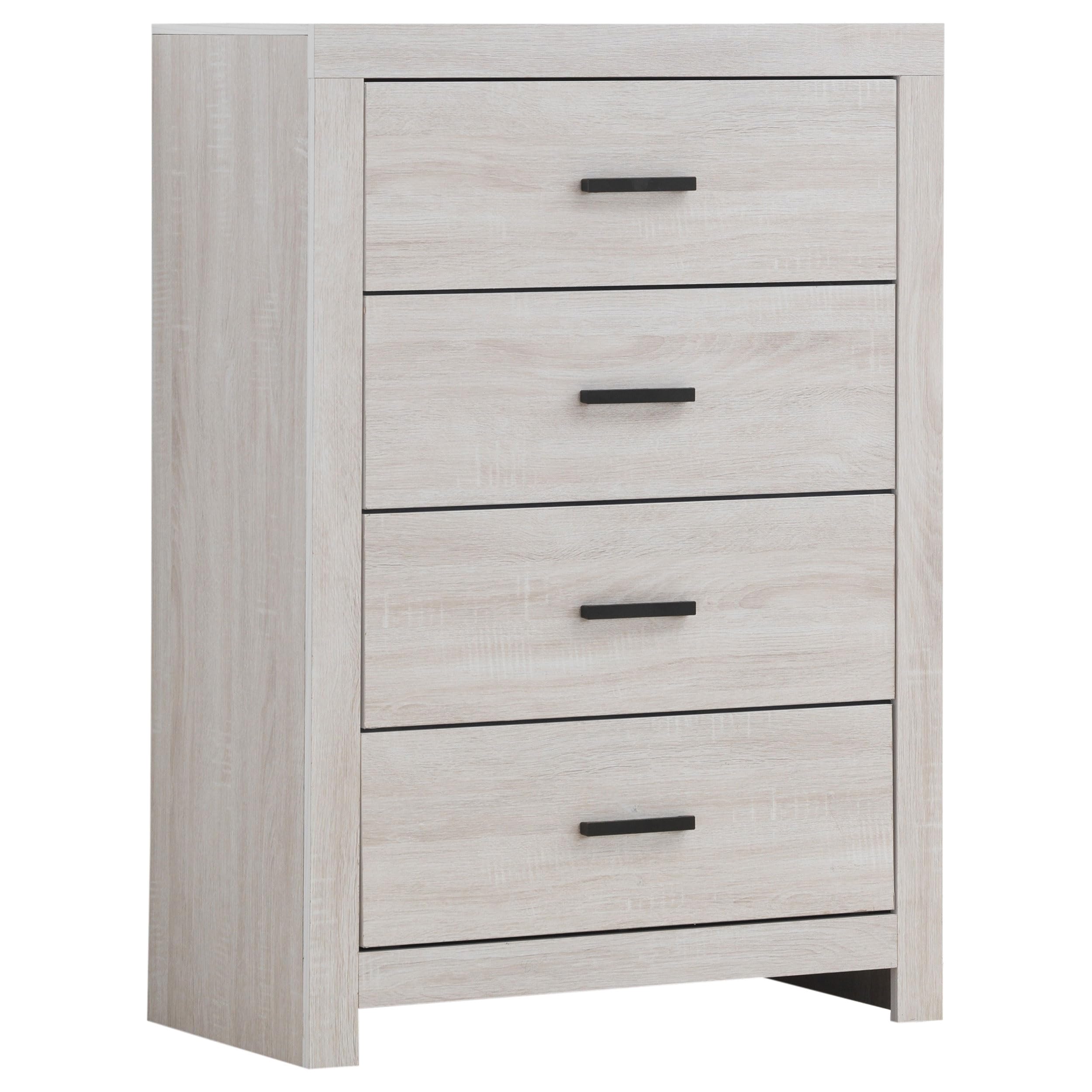 Photo 1 of ***DAMAGED - SEE PICTURES*** Coaster Home Furnishings Brantford Farmhouse Wood 4-Drawer Bedroom Chest of Drawers Chiffonier Clothing Storage Cabinet Bedroom Armoire Tall Dresser Organizer Unit Coastal White 207055
