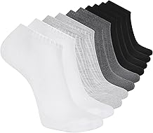 Skechers Mens Half Terry Low Cut Cushioned Footbed Socks 10-Pack