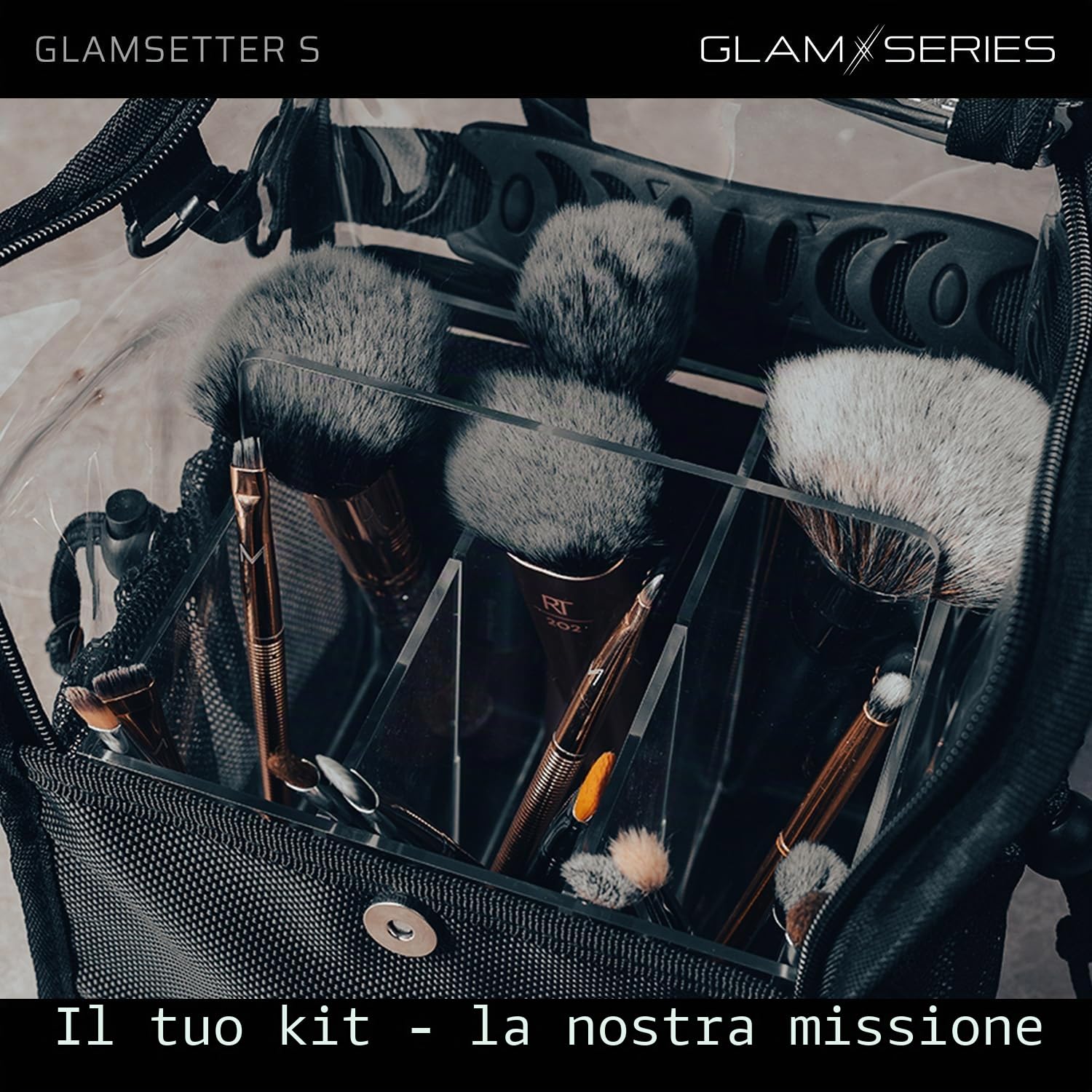 GlamSetter S Borsa per trucco 175 x 165 x 230 mm, beauty case trasparente con diverse opzioni di trasporto