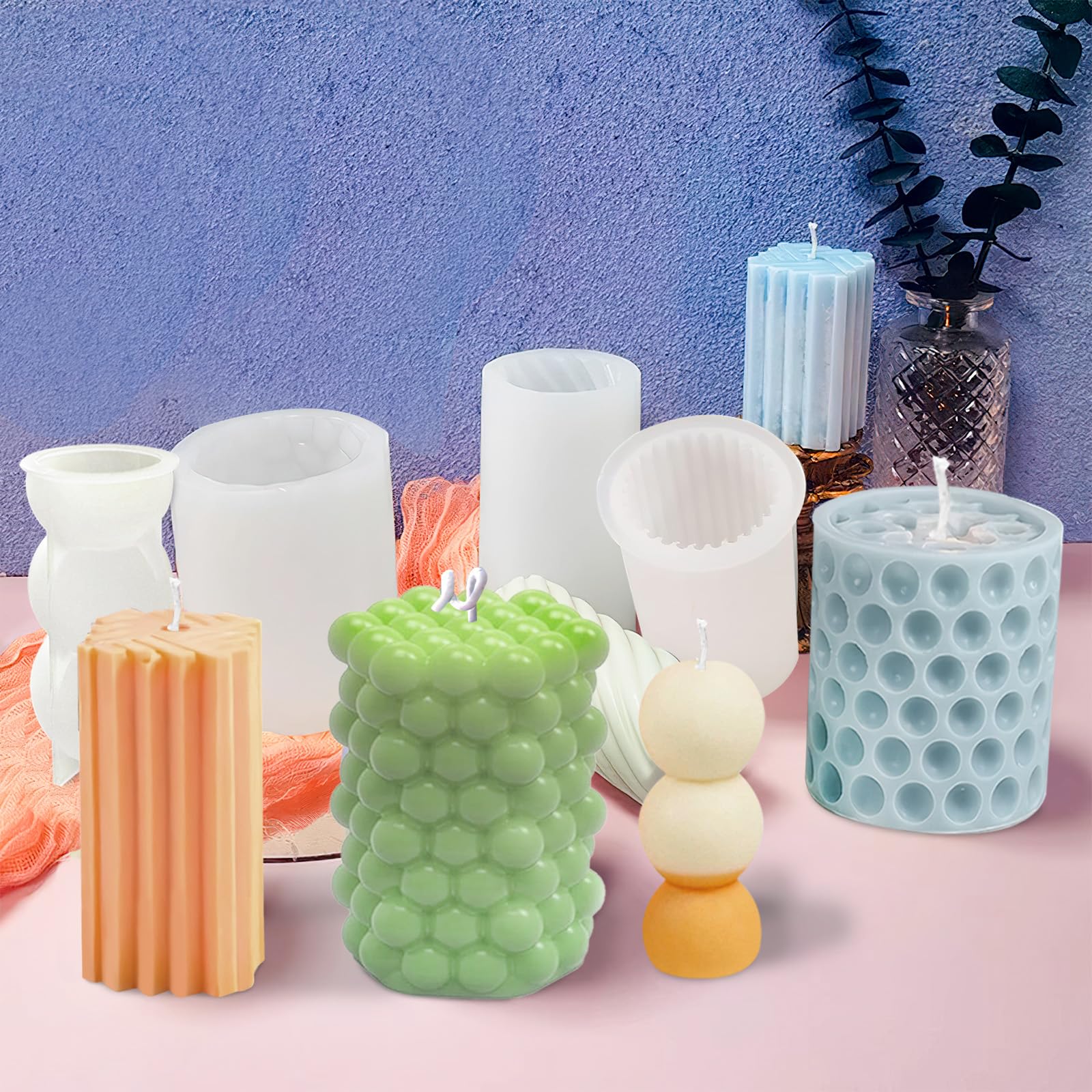 EclipseGuard Lot De 2 Moules à Bougie Noël 3D Silicone – Idéal DIY Cadeau Bougie Décoration Maison