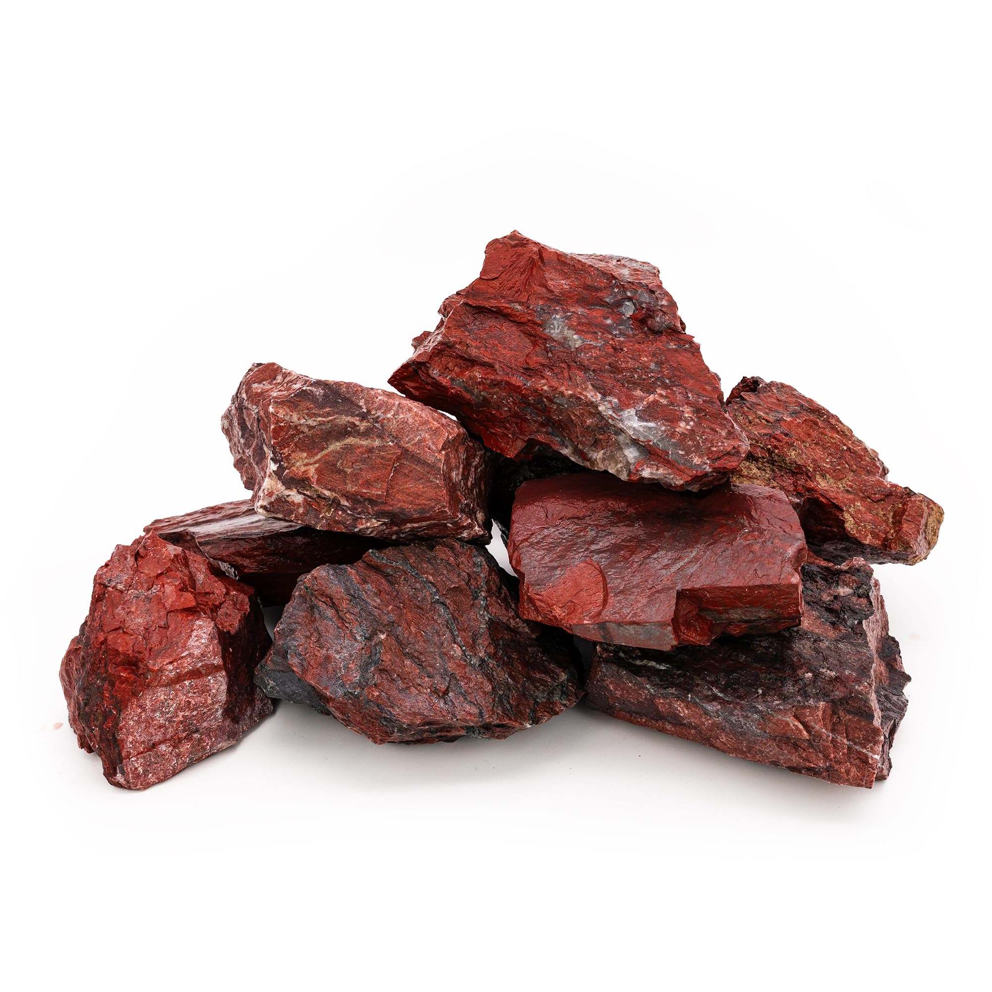 Piedras para sauna de jaspe rojo, 15 kg, 5 – 10 cm, alta retención de calor, energéticas y decorativas, para estufas eléctricas y de sauna de madera