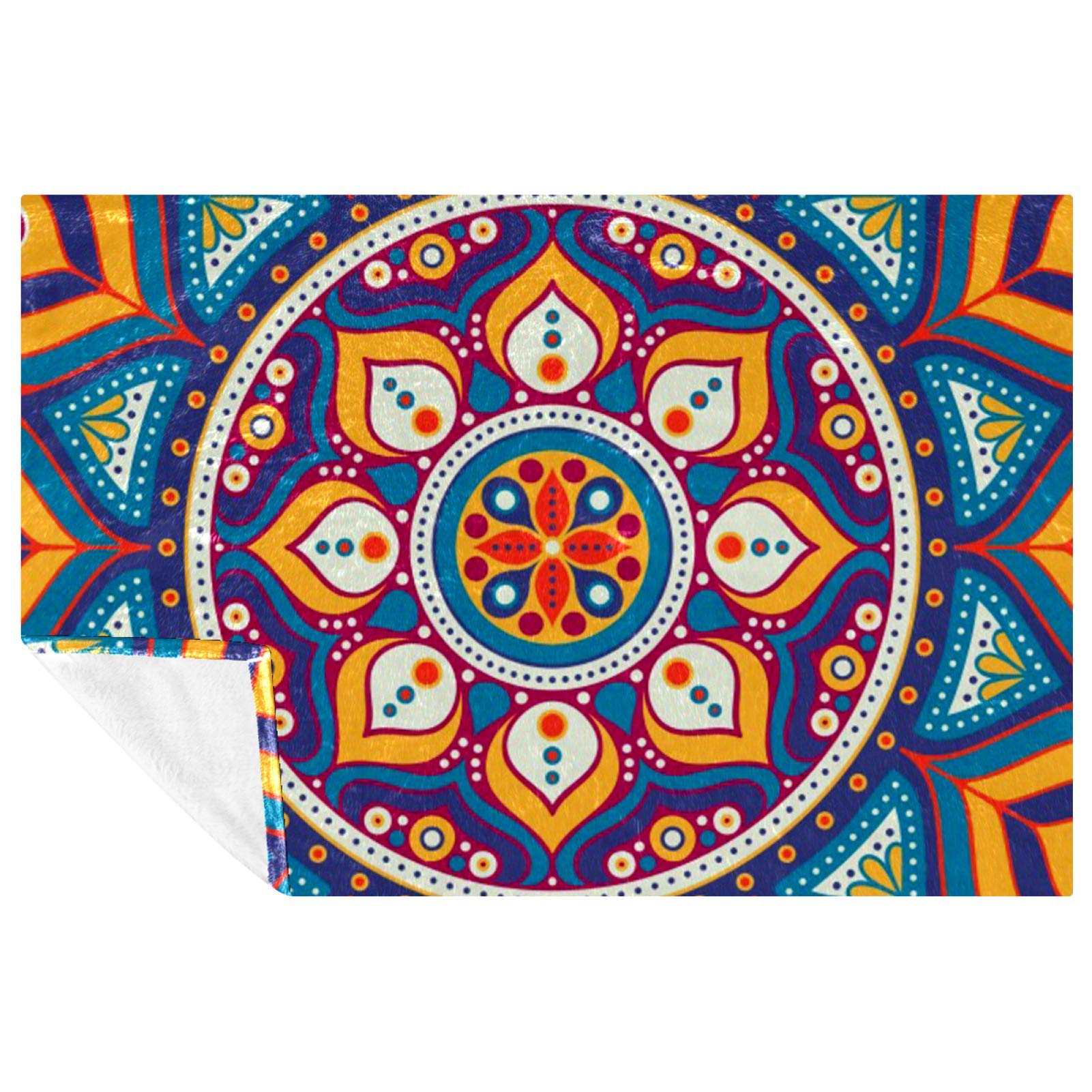 Couverture ronde douce et chaude motif mandala abstrait isolant pour canapé