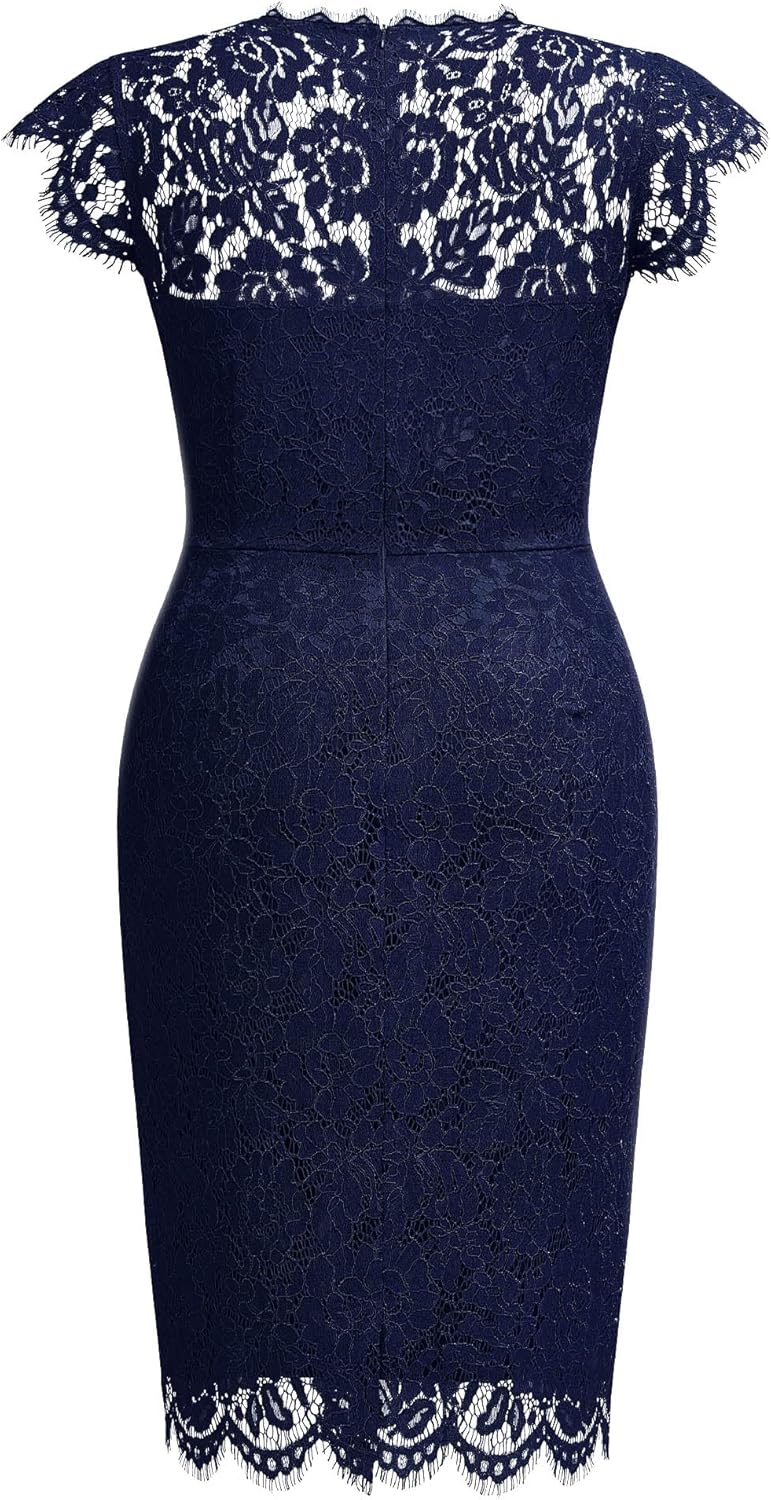 Miusol Women's Retro Lace Sleeveless Plus Size Formal Evening Prom Dress - Image 6