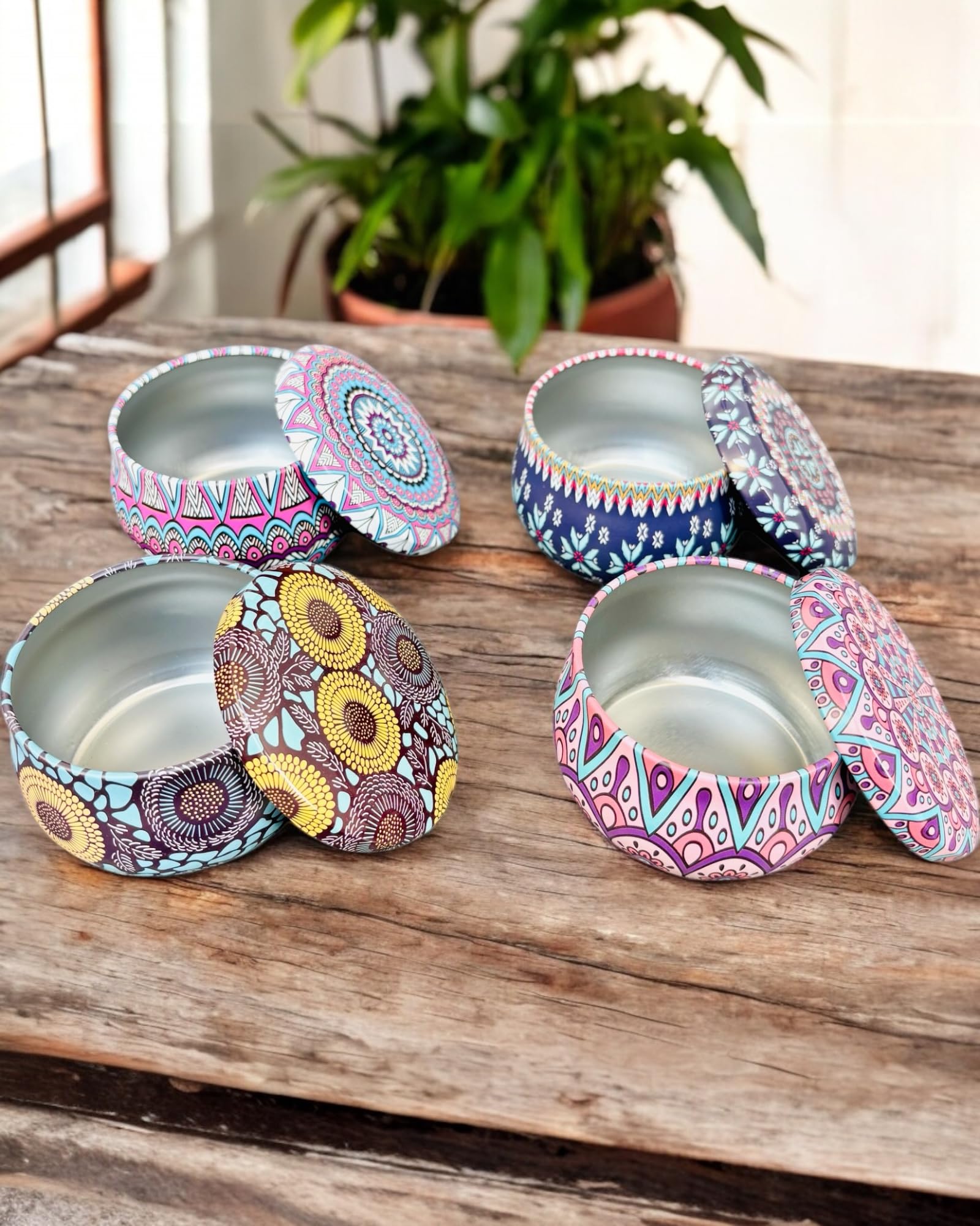 4 Pc Tin Box For Multipurpose Storage & Travel Use | Tin Box For Candle Making | Hair Pins Storage | Gifting Box-image-22