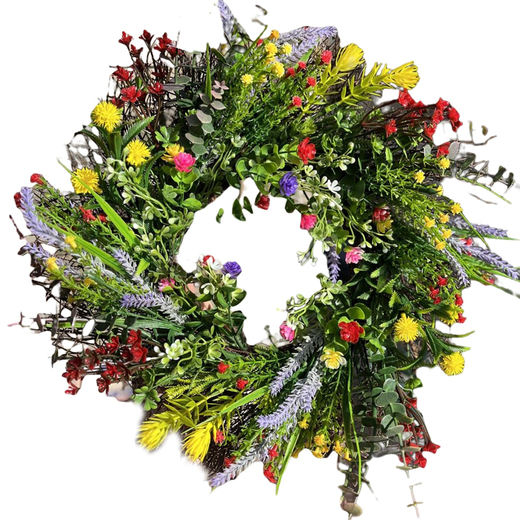 Haustürkränze für den Sommer, 34, 9 cm, künstlicher Wildblumen-Kranz, Aufhänger, Blumengirlande, Dekor für Zuhause, Fenster, Wand, Hochzeit, Party