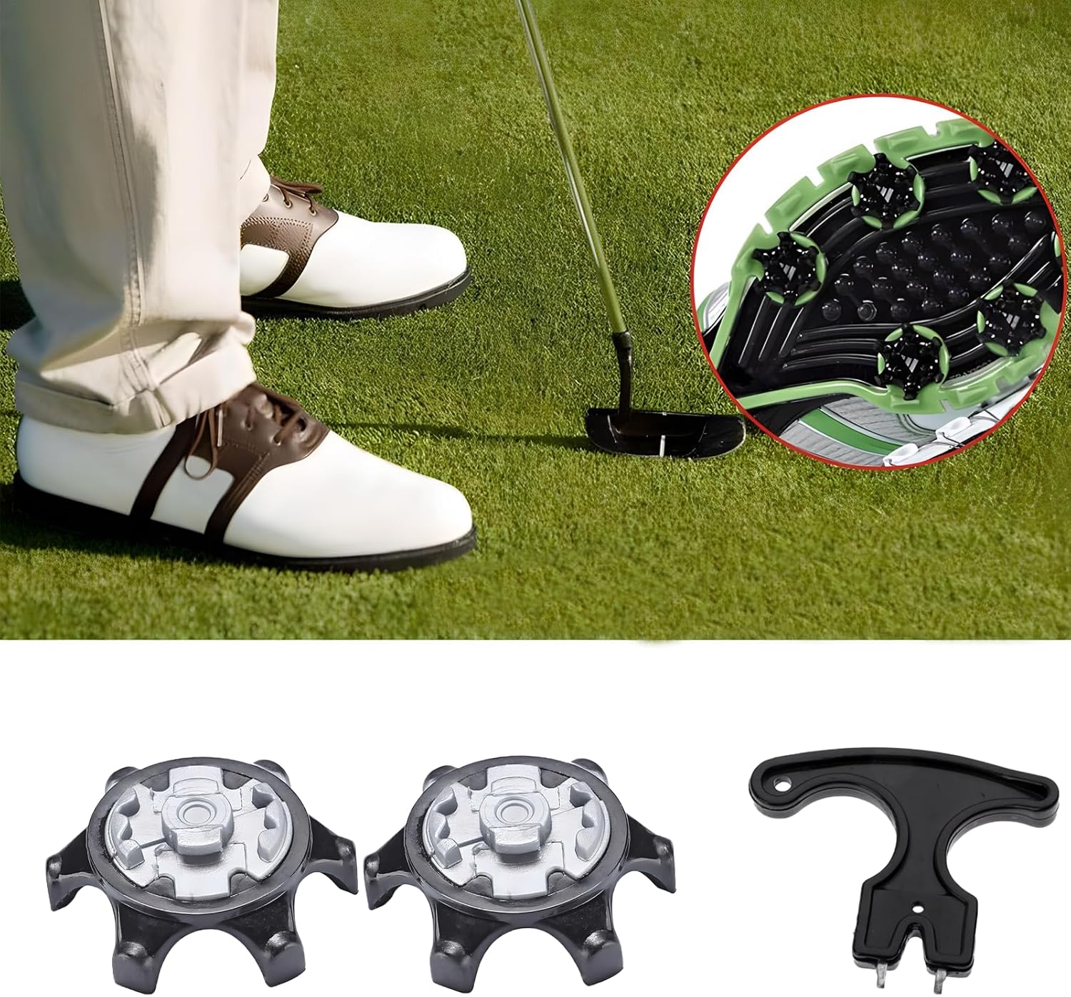 MYHOGOOD 12Pcs Golf Shoe Spikes, Outdoor Soft Rubber Studs Replacement Cleats Spikes Pins, Anti-slip Golf Shoe Studs, Easy Install 3 81iFnSJPCKL. AC SL1500