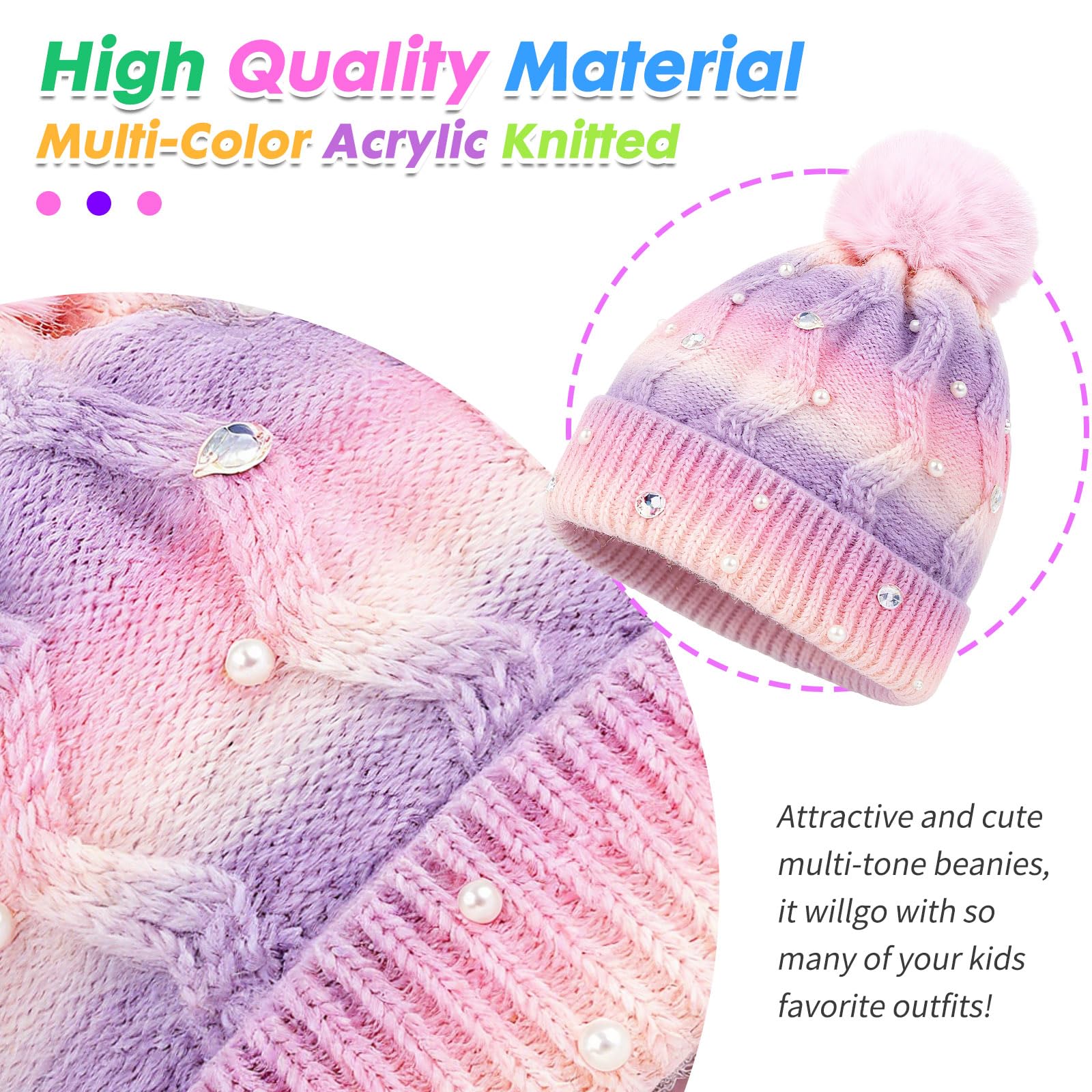 PinkSheep Girls Pink Winter Hat, Rosa, 50-60