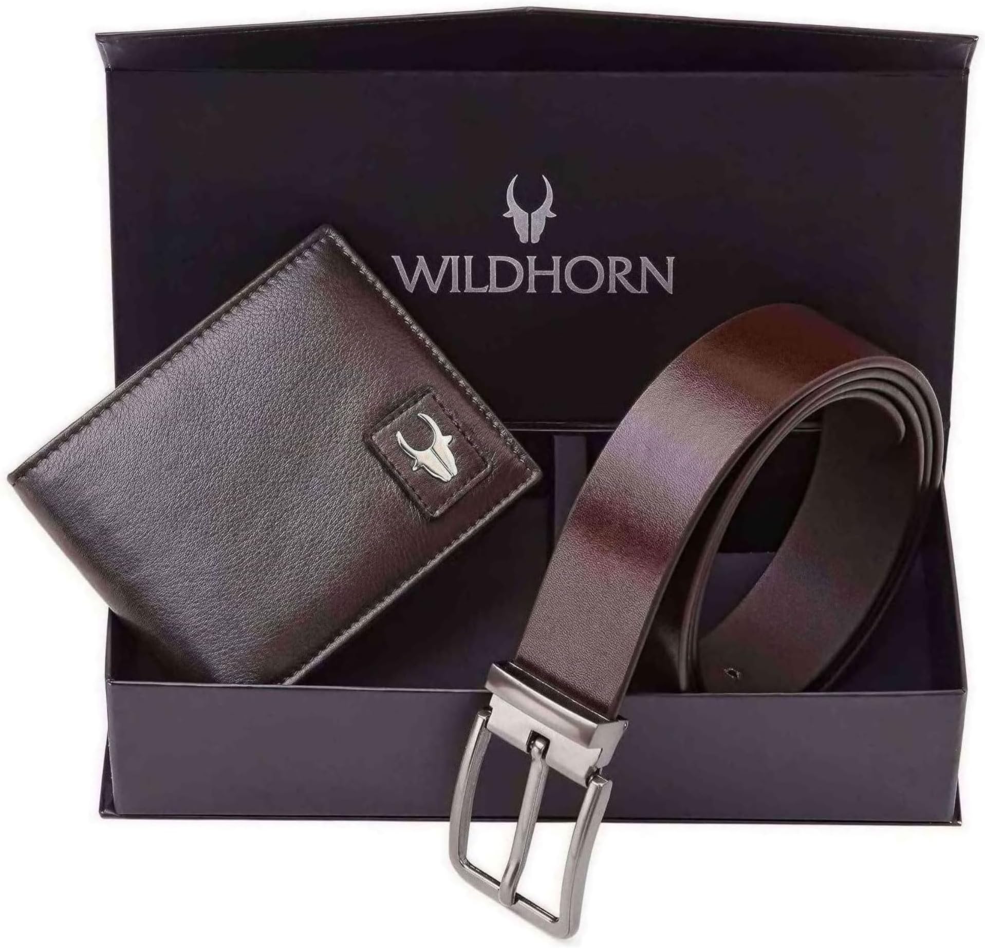 WildHorn® RFID Protected Genuine Leather Wallet & Gift Combo for Men
