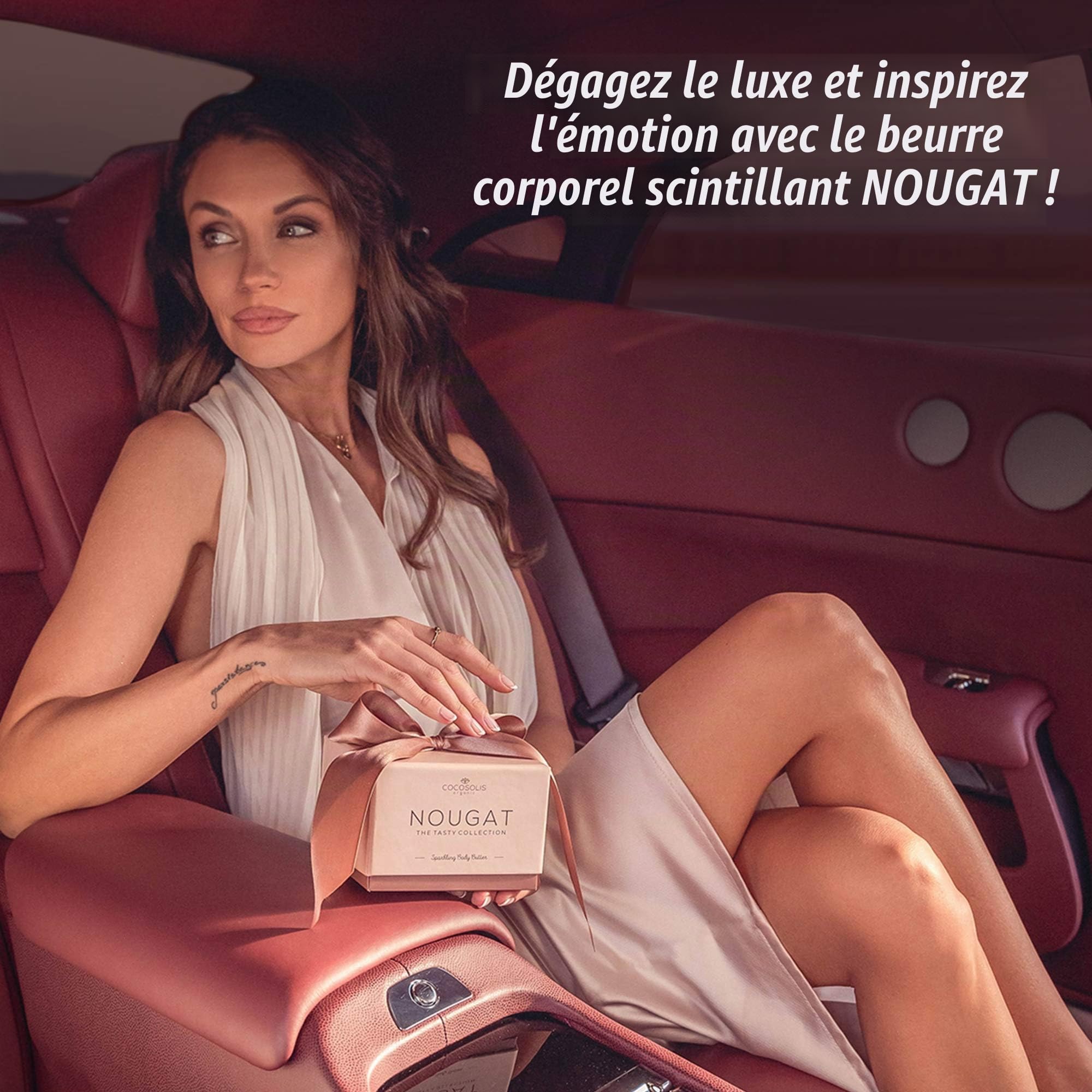 COCOSOLIS NOUGAT baume corps sublimateur- Lait corporel pour femme 100% Naturel - Hydratation luxueuse et arôme crémeux crème au beurre de karité super douce au cacao (25cl)