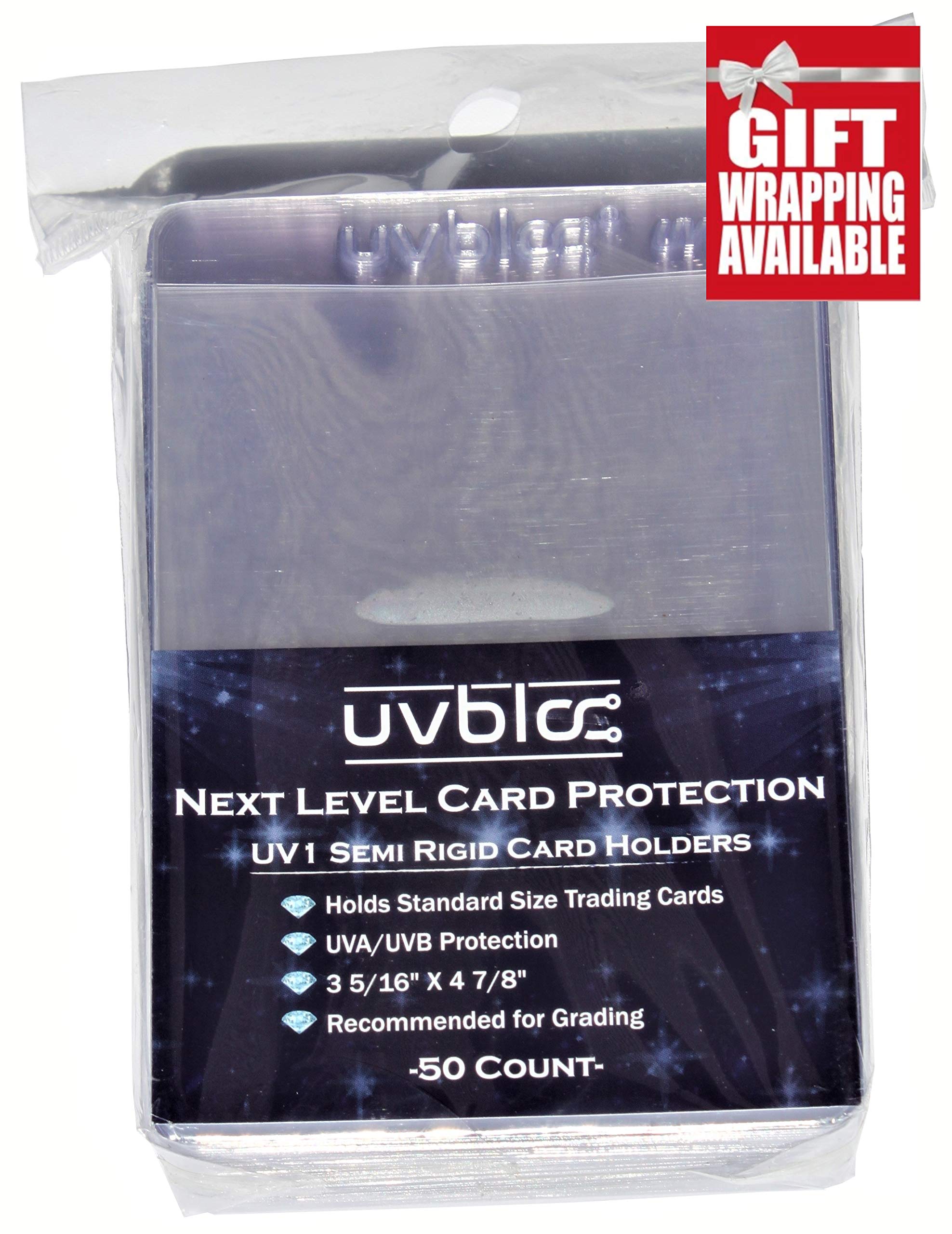 Buy UVBLOC Semi Rigid Baseball Card Sleeves (50 Pack) Premium Holder