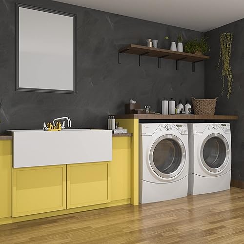 Vista 3 de Design House 558049 Ashland - Grifo utilitario con 2 manijas en latón áspero, 8-12 pulgadas, cromo pulido