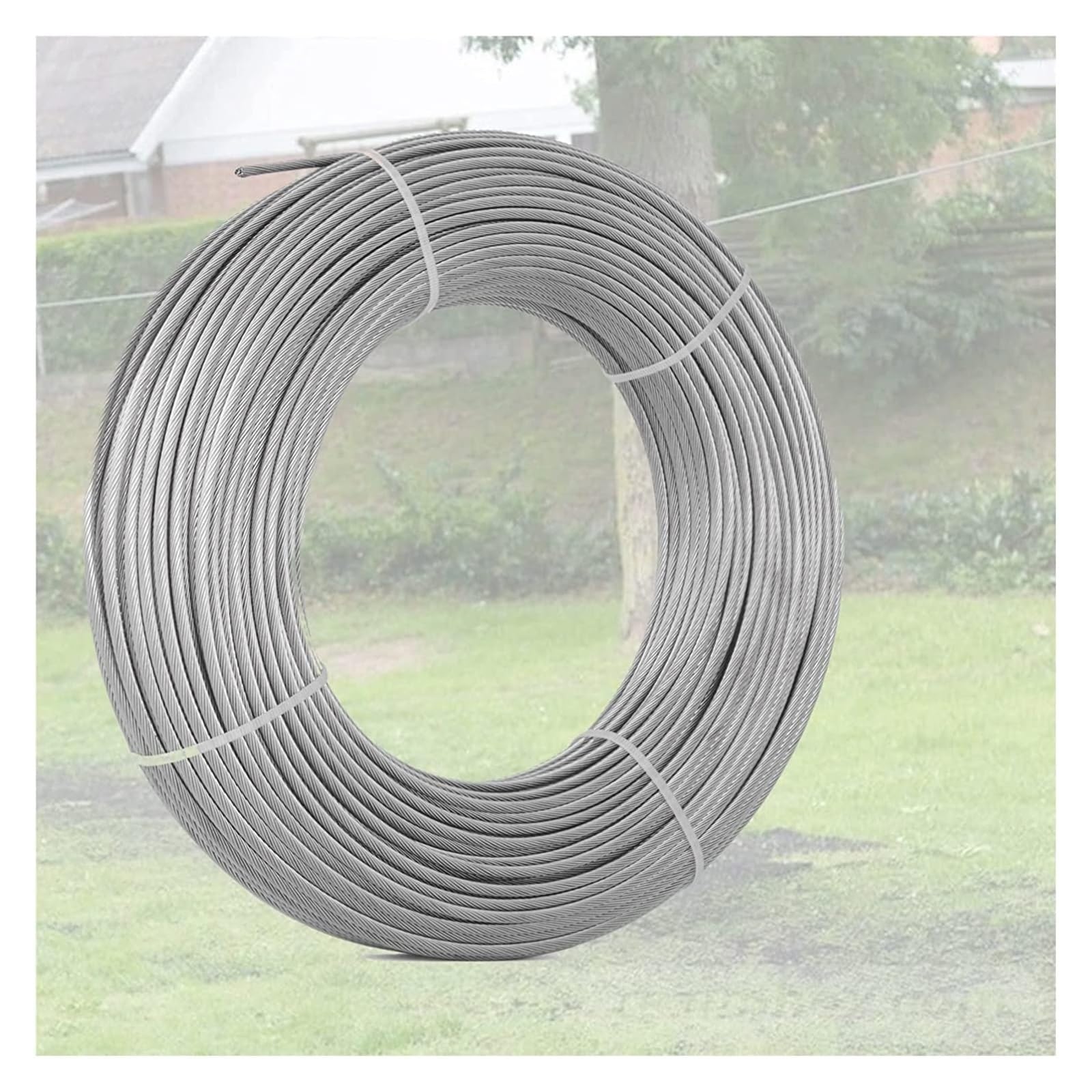 IXIETY Drahtseil 1/4" (6mm) Hebeseil, Heavy Duty, geschmiert, Autotraktion, 7x19 Litzenkern, 1400 lbs Arbeitsbelastungsgrenze(5M/16.4ft)