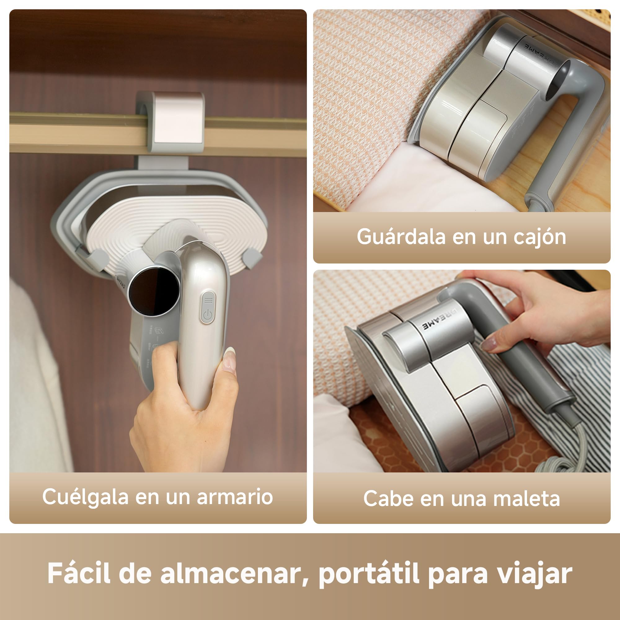 DREAME Rotafly Plancha vapor, panel 90°, 1200W, DWIP7GAEU | Planchado 2-en-1 (plano/colgado), Apagado al Soltar, Vapor Doble Núcleo, Cuidado Delicado