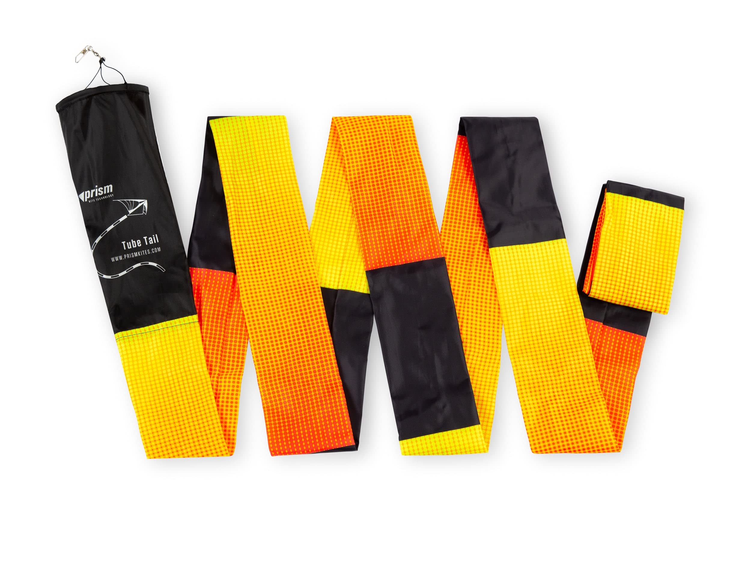 Prism Kite Technology Flying Tube Tail Kite Accessory in Infrared Colorway with Clip Attachment for Single and Dual Line Kites, 20 Foot