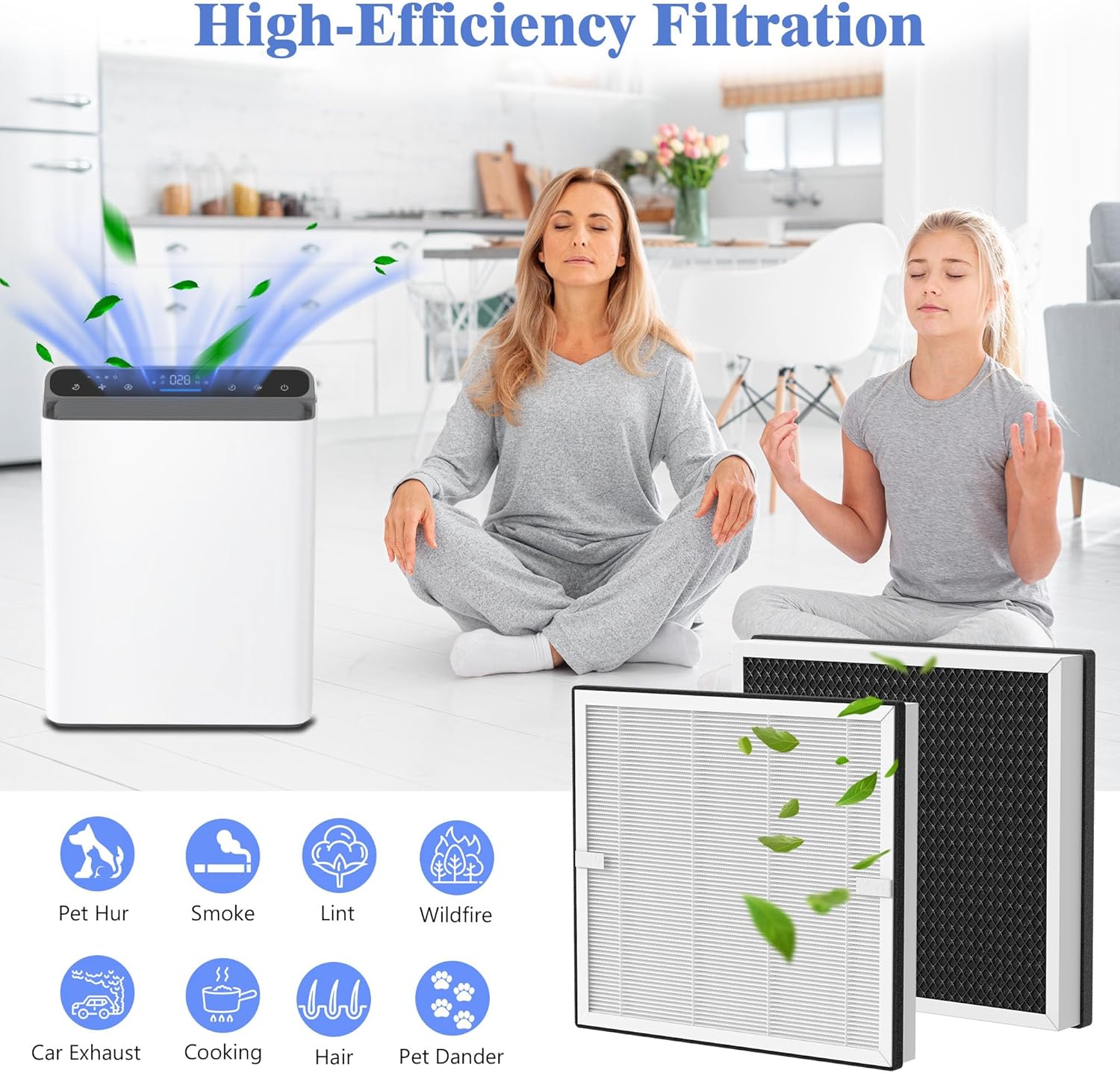 2 Packs Europa Replacement Filters Compatible with Afloia Europa Air Cleaner Purifier, 3-in-1 Filtration of Pre-Filter, HEPA Filter and Activated Carbon Filters - Image 5