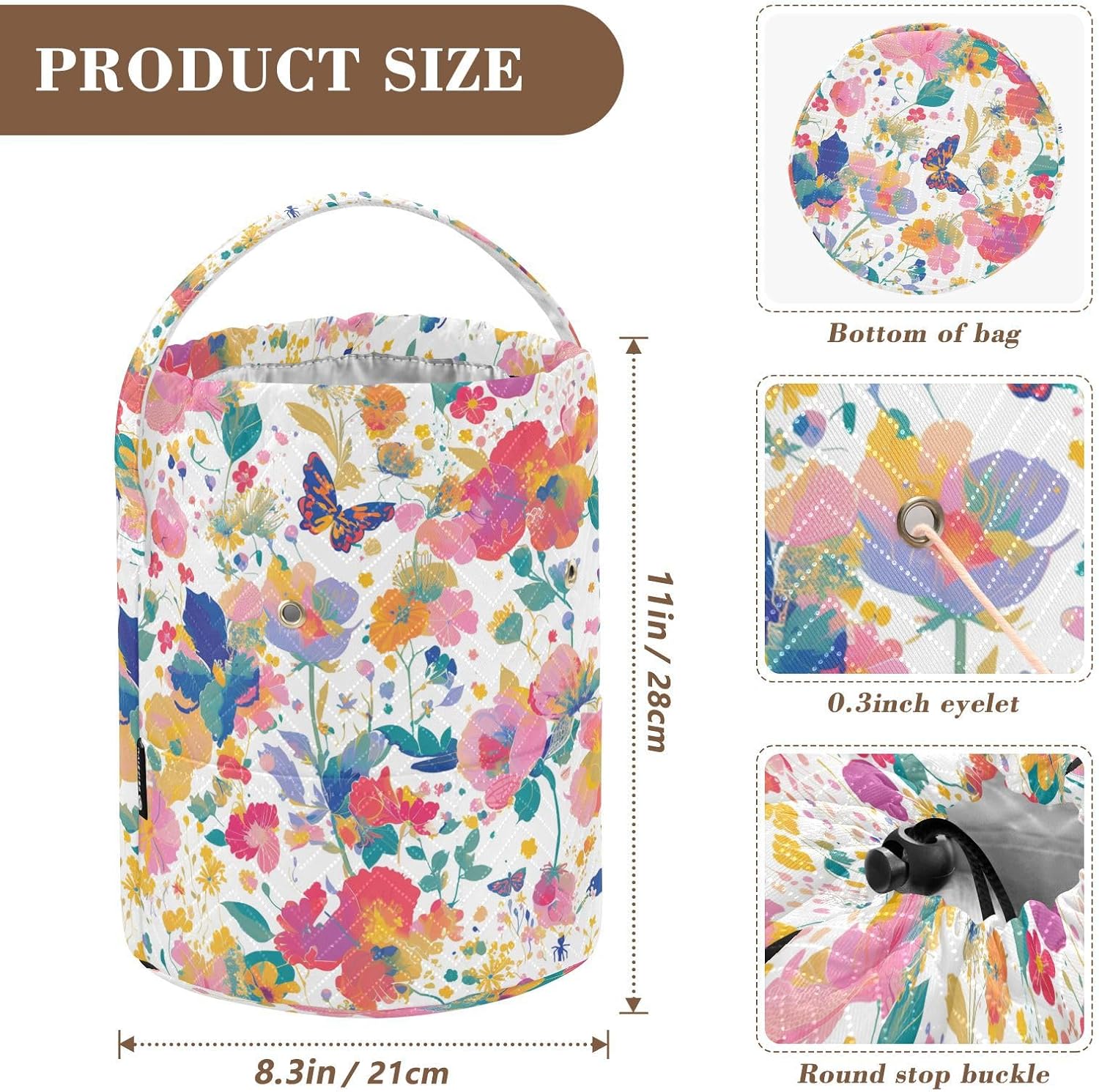 Spring Butterflies and Crochet Flowers Crochet Bag Crochet Needle Case Knitting Accessory